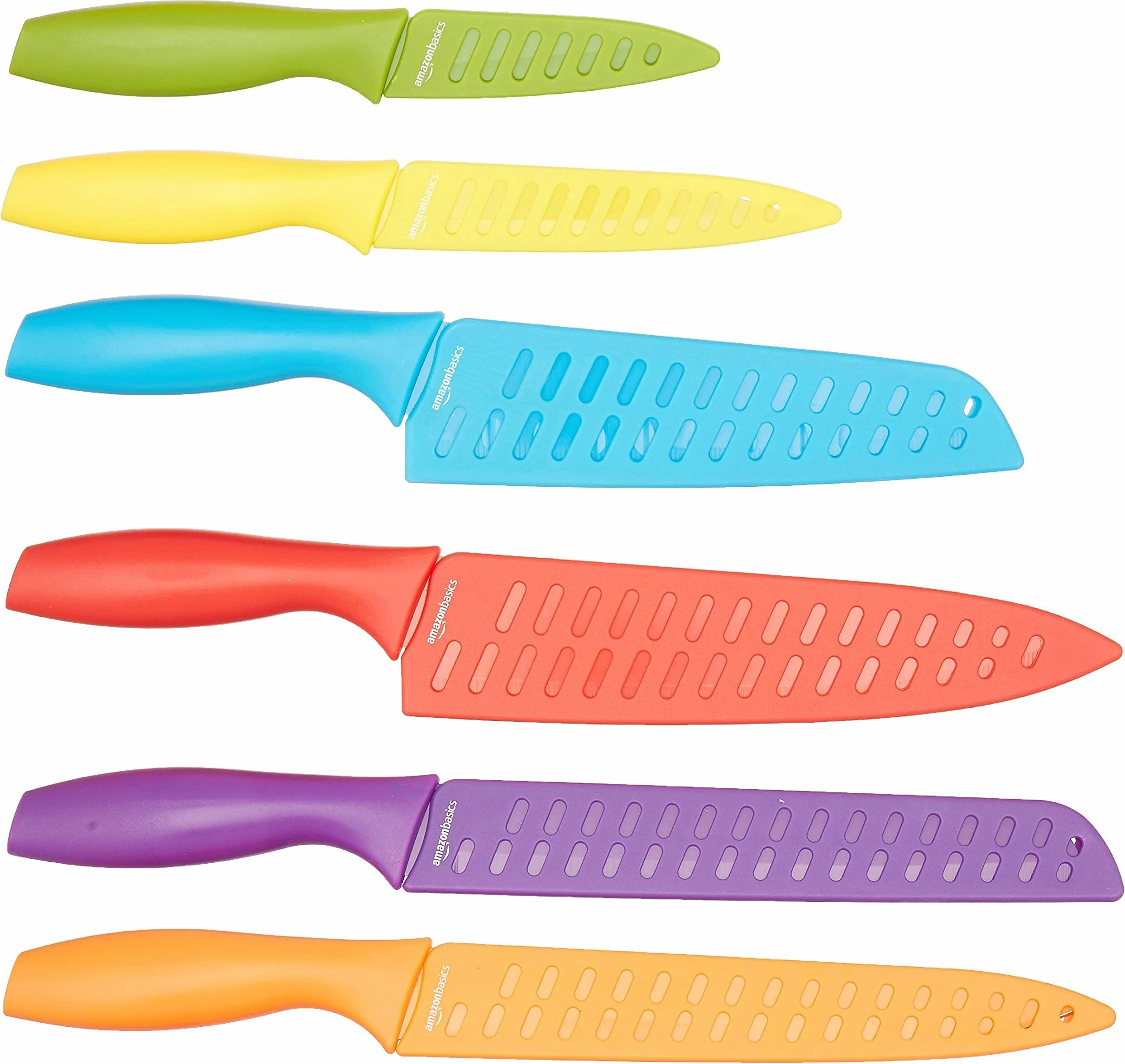 Amazon Basics Juego de Cuchillos de Colores, 12 Unidad, Surtido