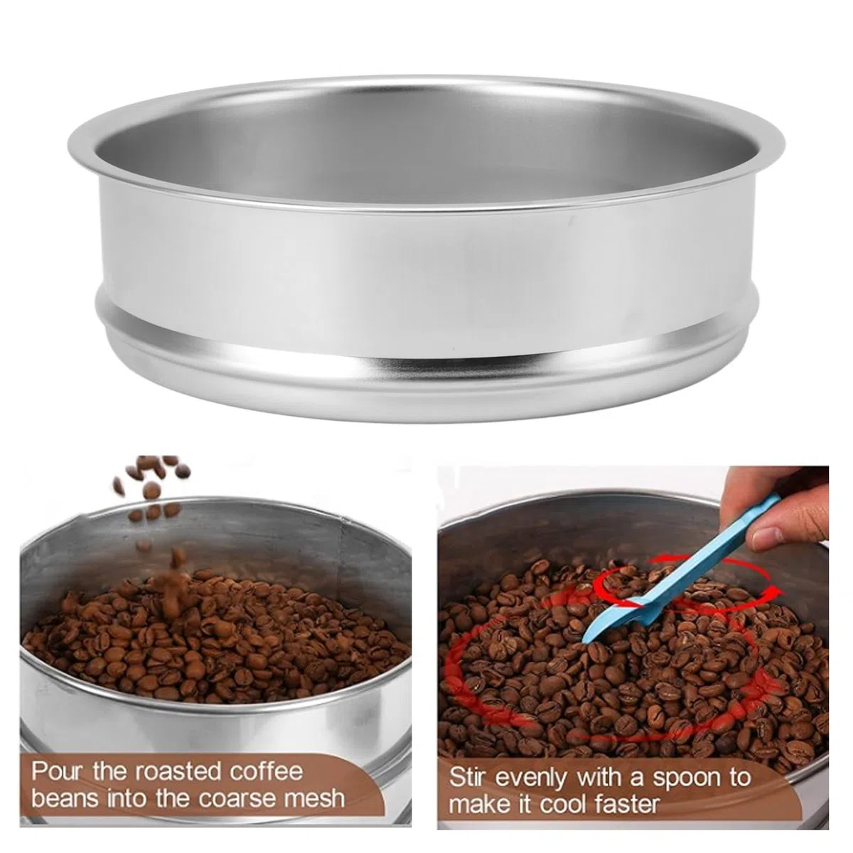 Enfriador De Granos De Café, Enfriador De Pantalla De Granos De Café Placa De Enfriamiento Ducha Malla Gruesa Componentes De La Máquina Para Hornear Doméstica De 5 Mm, Máquina De Enfriamiento Para Tos