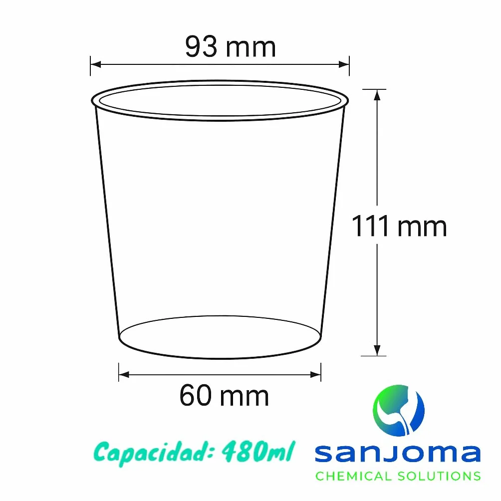 Sanjoma Vasos Reutilizables 480 ml Plástico Duro Transparente Reforzado Resistentes Aptos para Lavavajillas Sin BPA