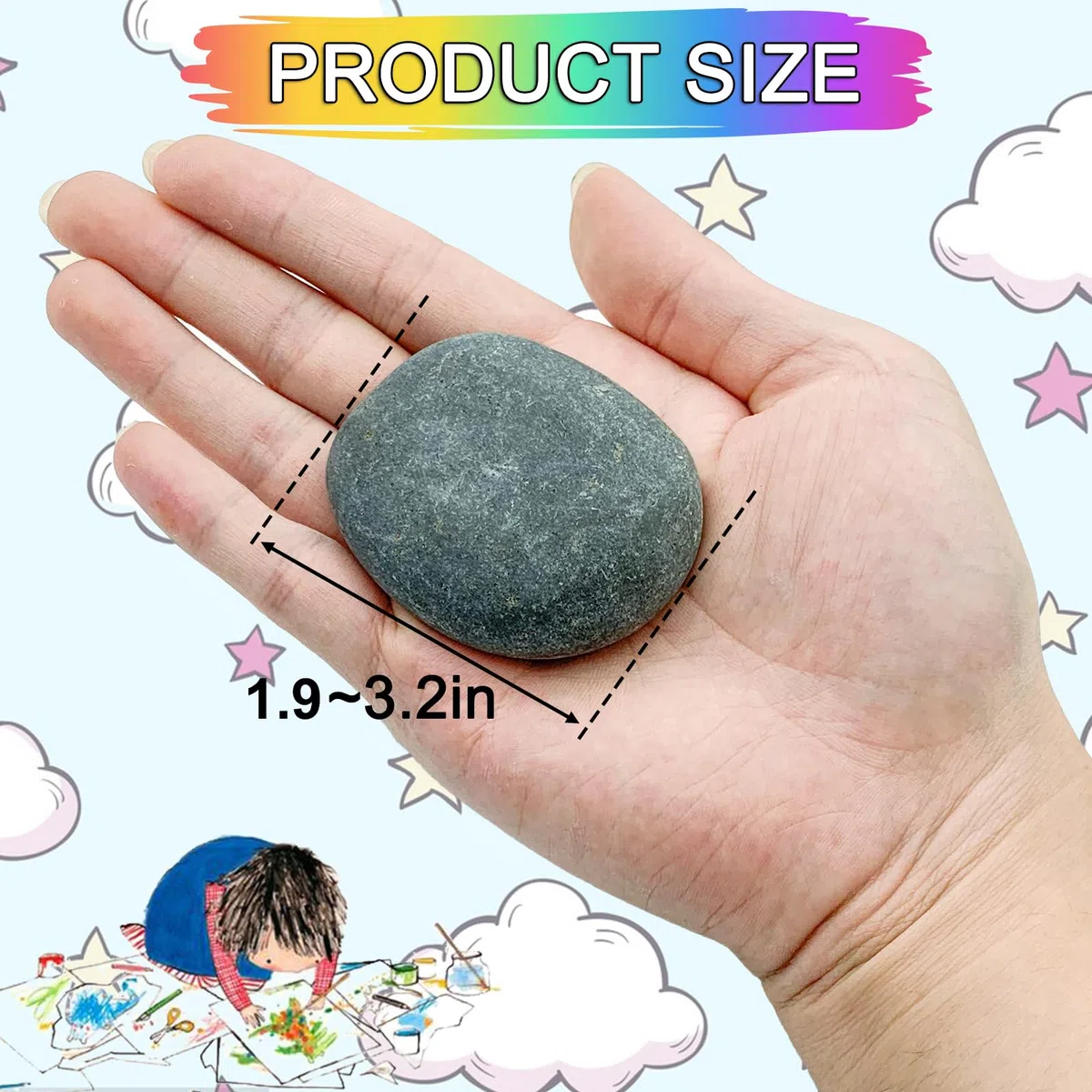 8 piedras de playa para pintar, piedras planas de río de 6 a 8 cm, piedras de mármol y grava natural para manualidades, artes y decoración de jardín, lisas y planas