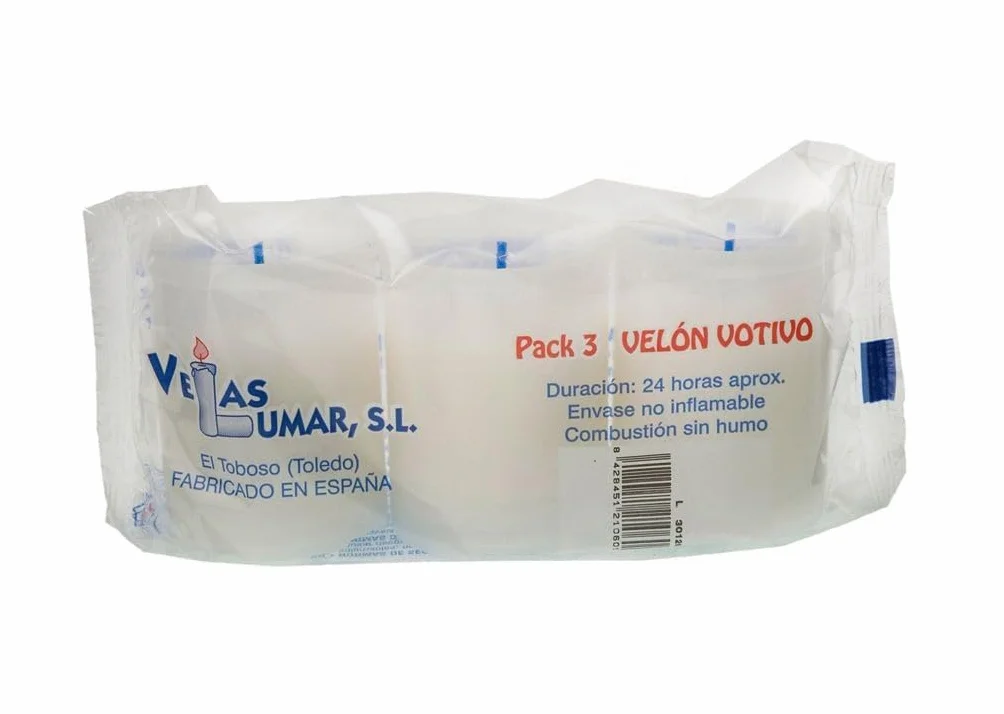 Pack de 24 Velones Blancos Transparentes Pequeños Votivo Duración 24 Horas