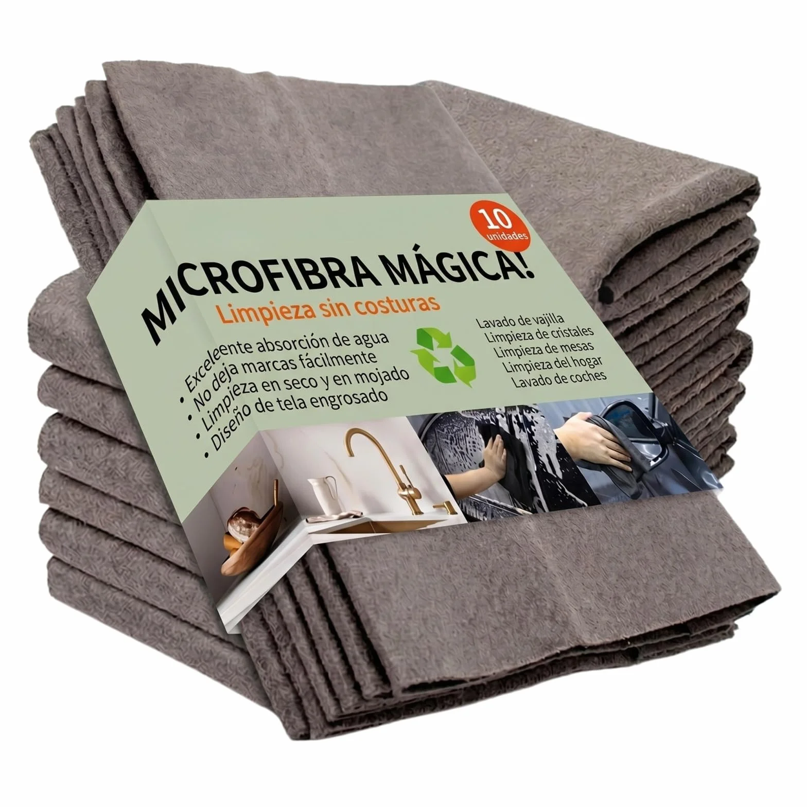 Antonio herato paño mágico microfibra 30x40cm 10 unidades bayetas reutilizables ultra absorbentes sin pelusas