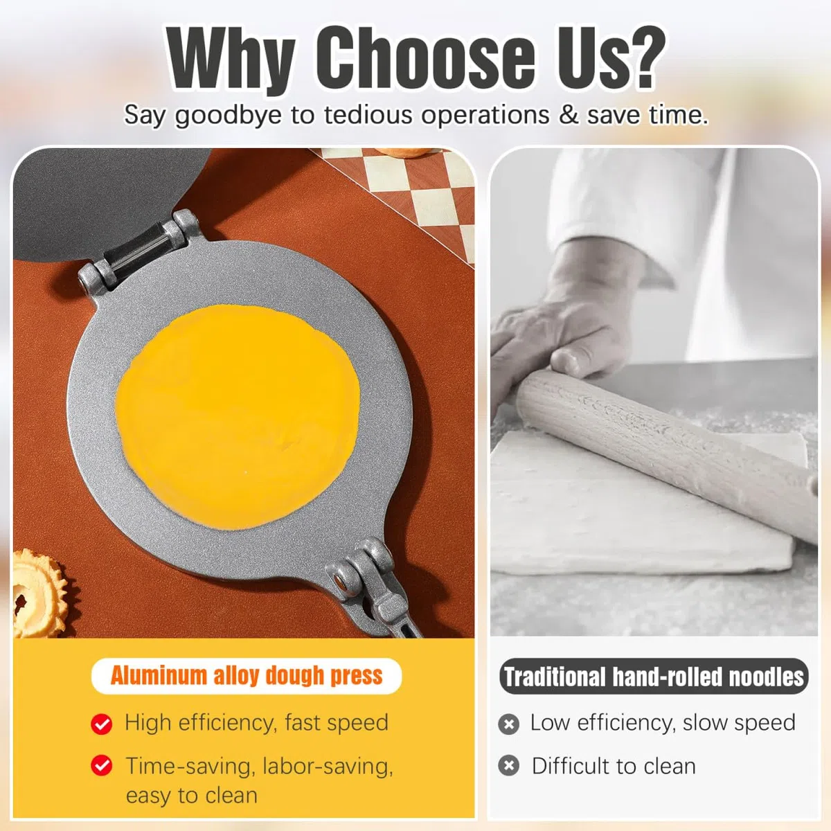 IMIKEYA Prensa para Tortillas de Aluminio Redonda de Resistente y Antiadherente para Hacer Tortillas y Pasteles Caseros Rápidos y Fáciles