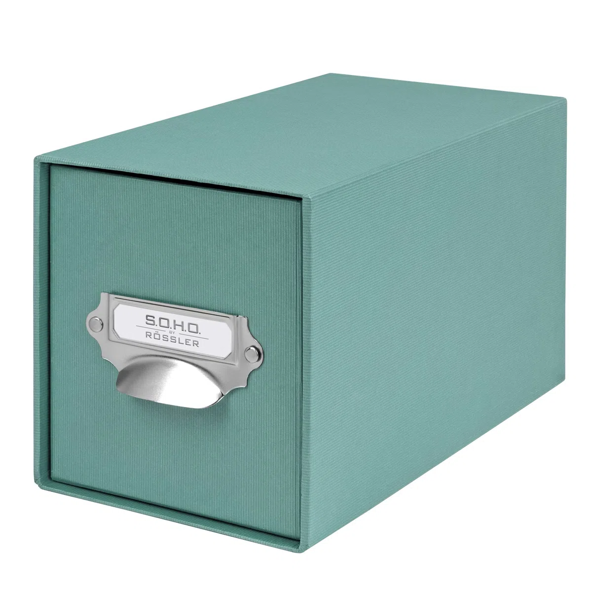 Rössler SOHO Caja de almacenamiento para CD, organizador con cajón, almacenamiento y organización, 143 x 158 x 261 mm, 1 unidad, color: verde, azul, ópalo
