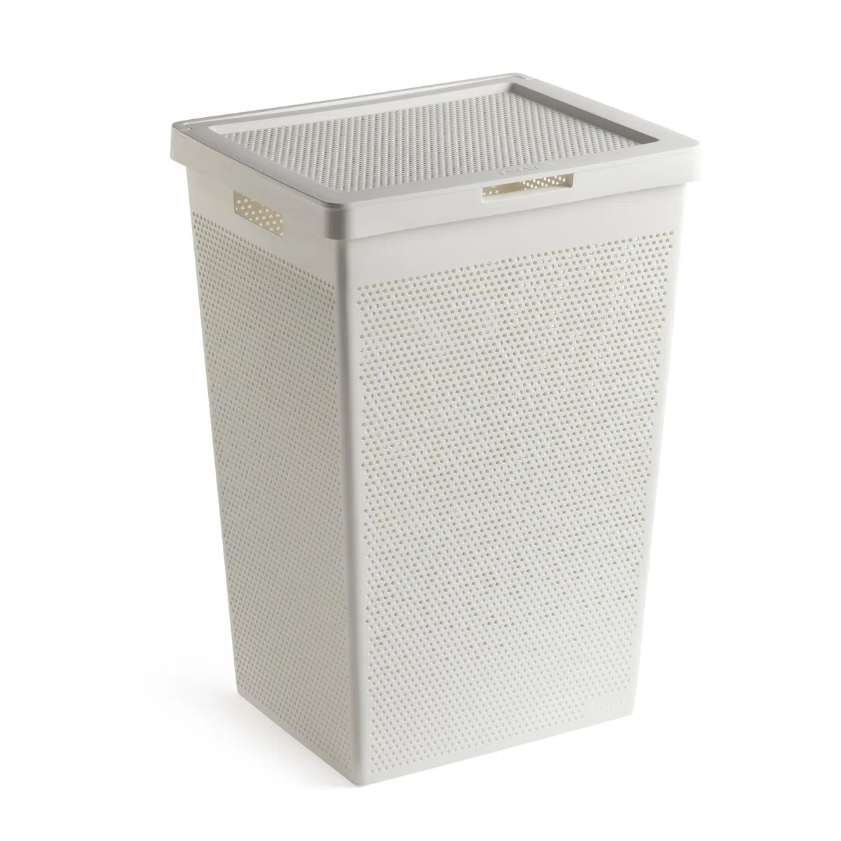 TATAY Cesta Ropa Sucia 60L Bohol | Diseño Minimalista | Tapa Abatible, Asas Laterales | Ventilación Óptima | Plástico 100% Reciclado Libre de BPA | 42,5x33,5x60 cm, Blanco