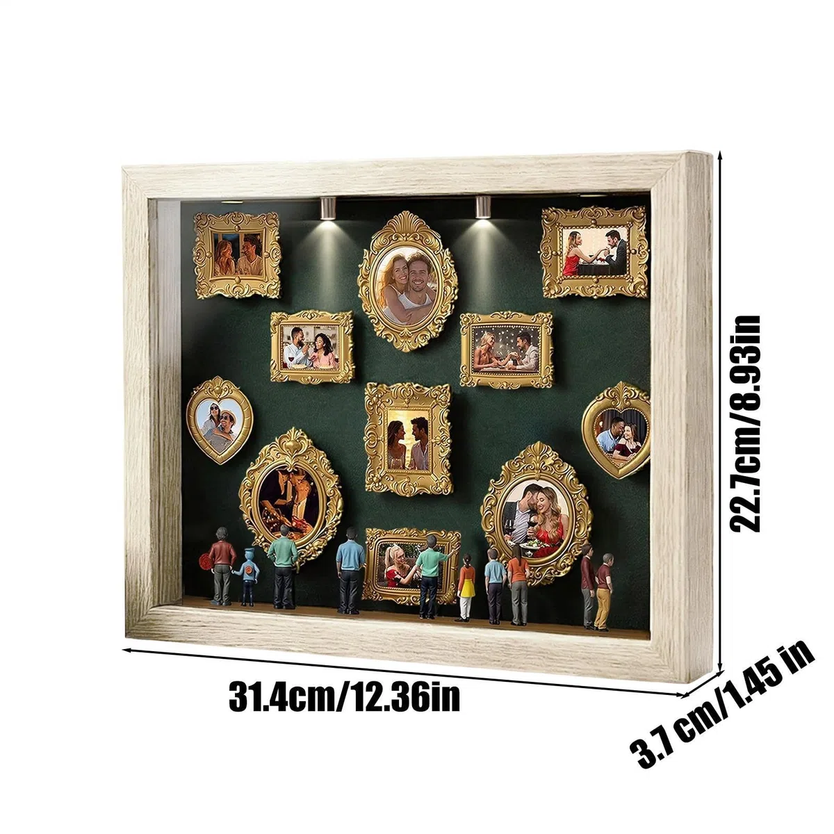 Mini Cajas De Silueta De Museo De Bricolaje Mini Cajas De Silueta De Museo Con Marcos Y Figuras Doradas Kit De Exhibición De Recuerdos Creativos Para Aniversarios Bodas Cumpleaños