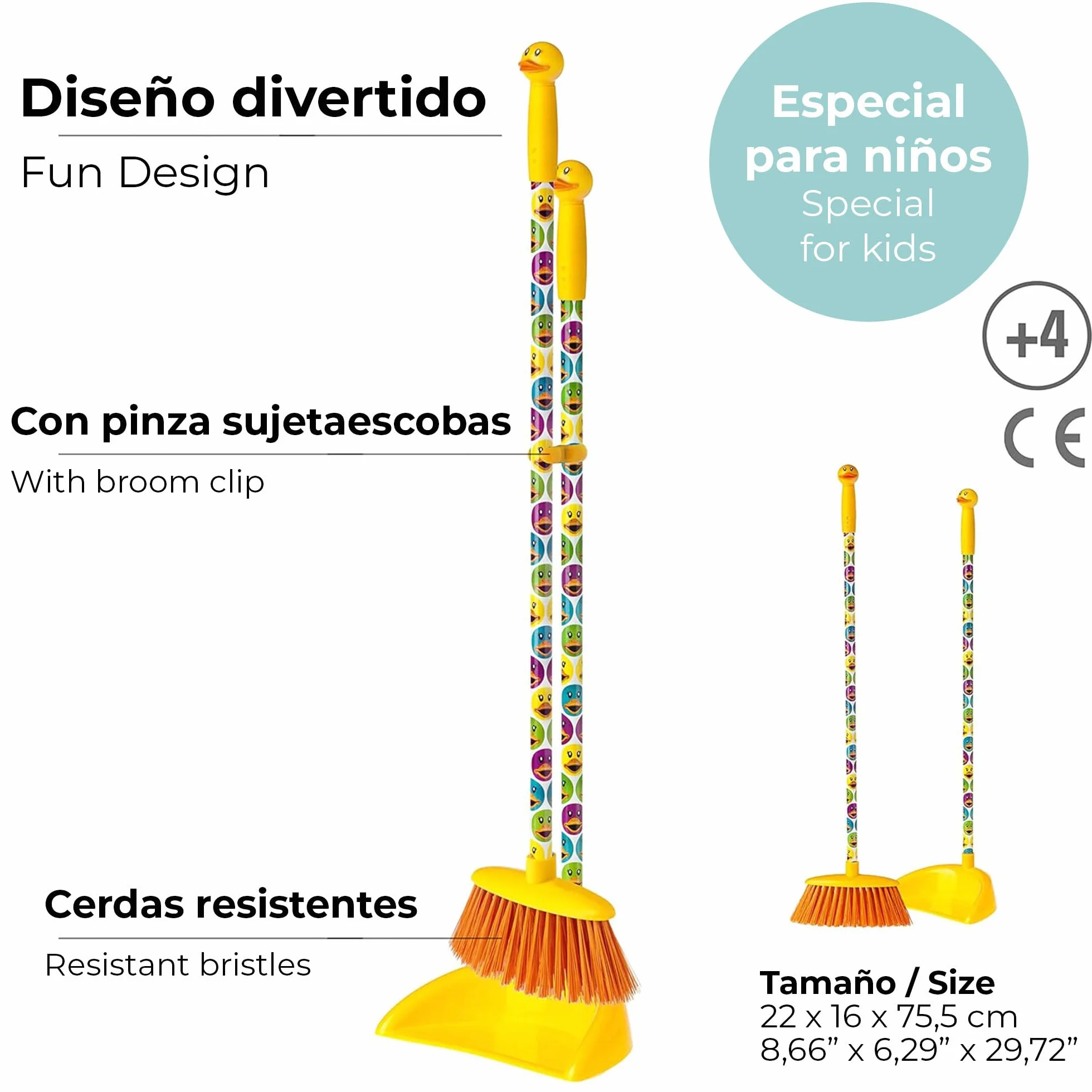 Vigar Set de Barrer con Escoba y Recogedor Infantil Ducks