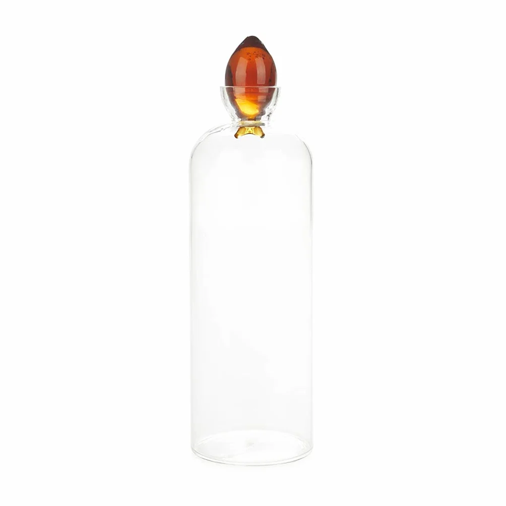 Balvi Botella de Agua Gourami Color Ambar con Tapón en Forma de Pez 1.1 L. Vidrio Borosilicato 30cm