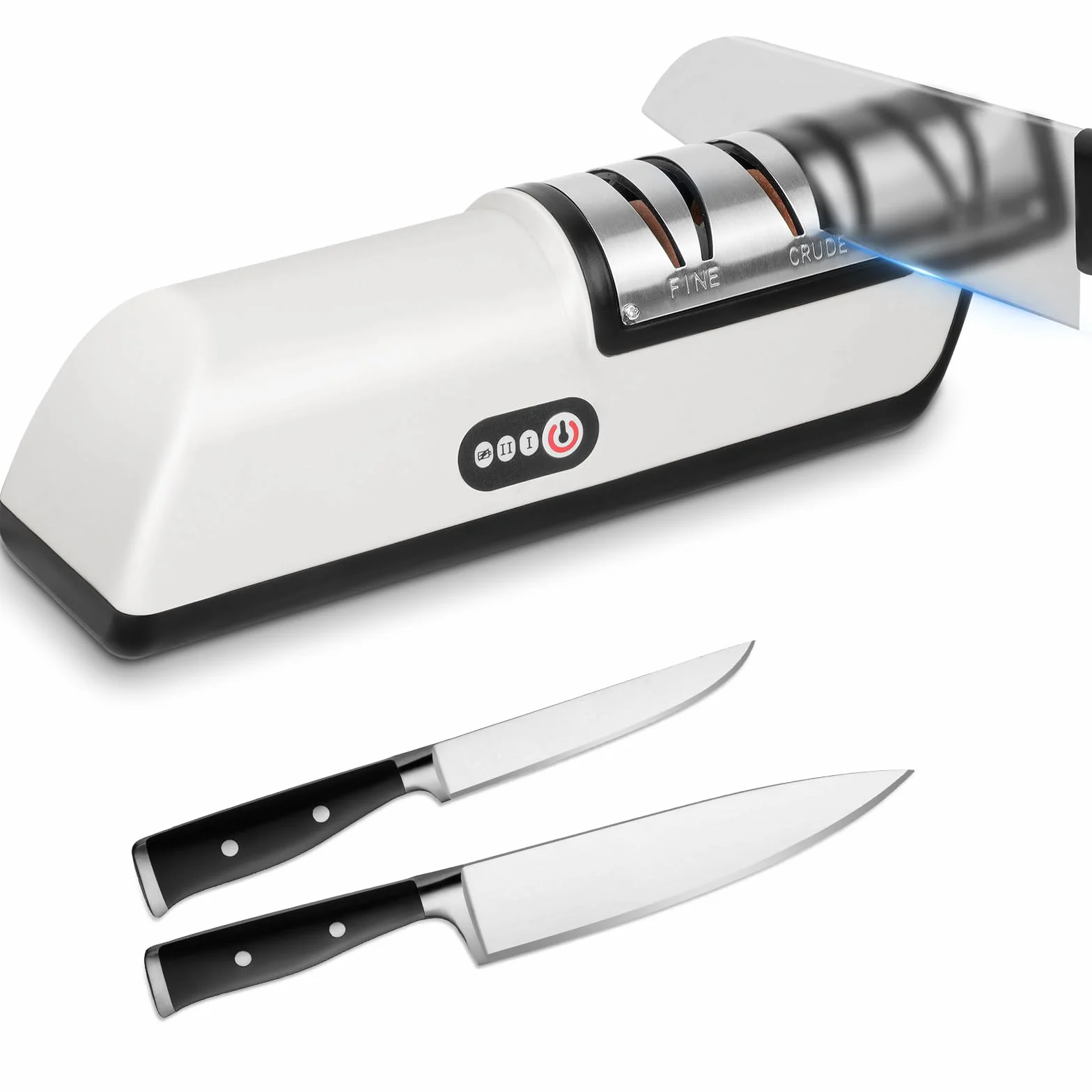 Vicloon Afiladores Eléctricos, 5 En 1 Afilador Cuchillos Profesional con Cable de Carga USB, Rápidos Nítidos Poco Ruido, Afilador de Cocina, para Procesar y Afilar Todo Tipo de Cuchillos de Cocina