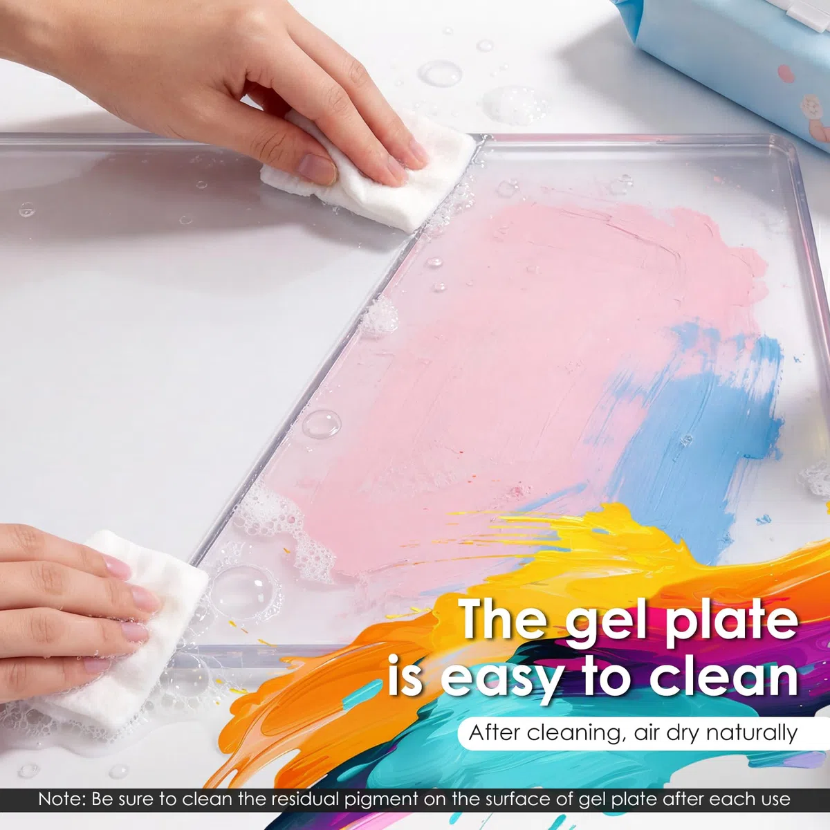 Gelli Plate,Gel Druckplatte,Gelplatte mit Pinsel,Wiederverwendbare Gelplatten zum Druckplatten zum Druckplatten für Acrylmalerei,Kartenherstellung,Täuchschreiben und Kunsthandwerk