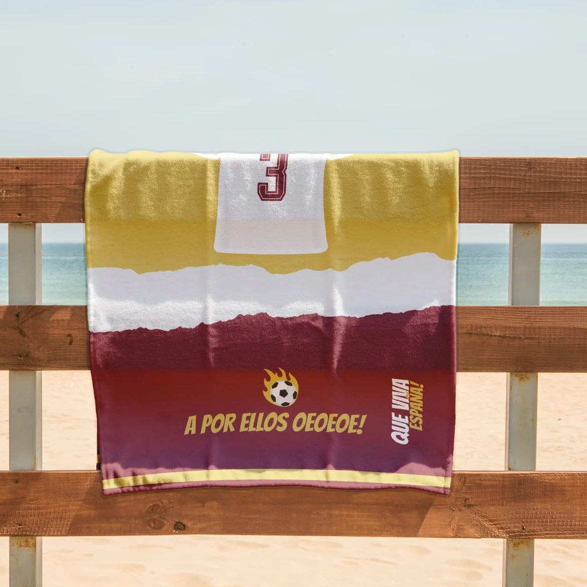 Toalla Personalizada Selección Española Mundial 2026 con Nombre y Número Camiseta España Regalo Original 70x140