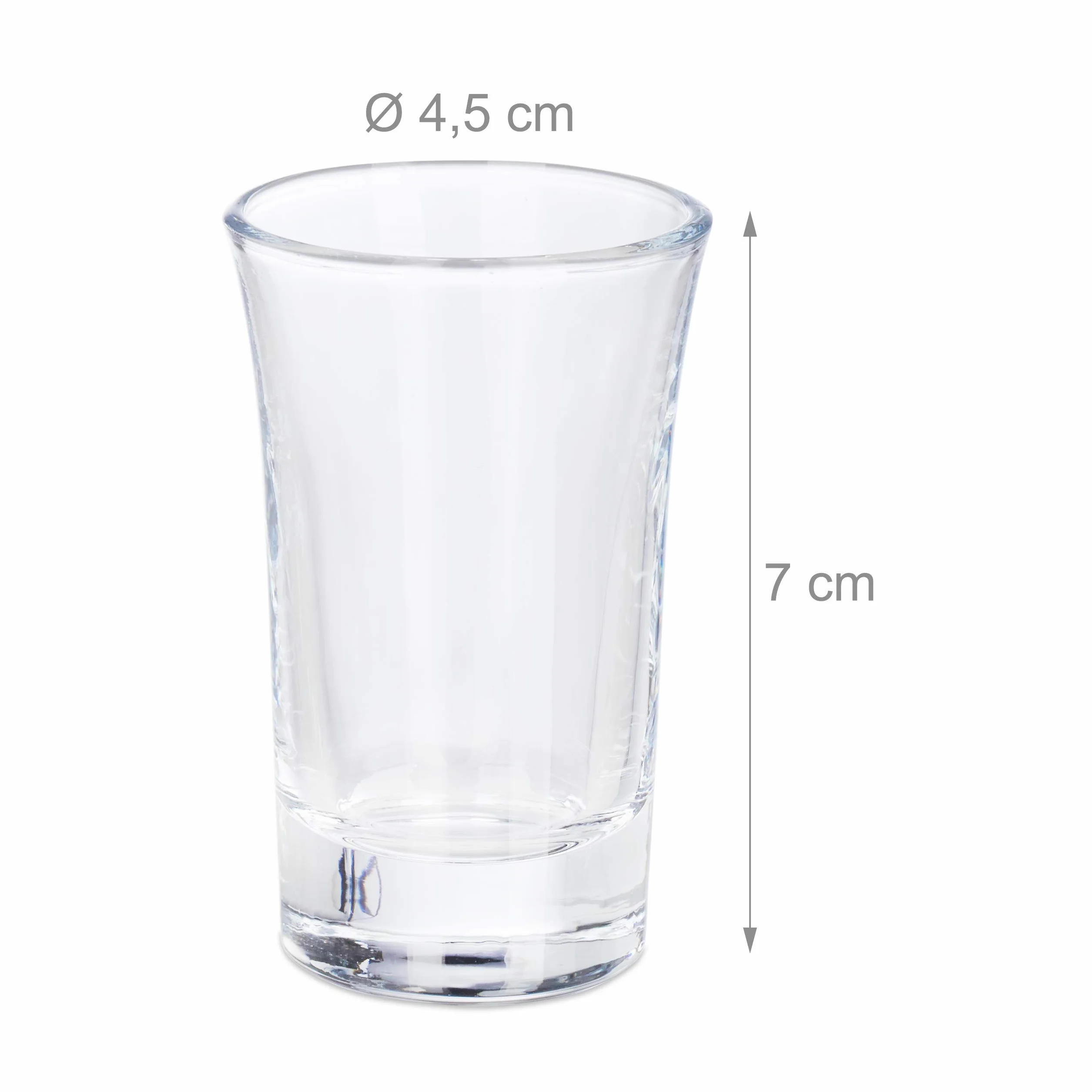 Relaxdays Set de seis vasos para chupitos, Juego de vasos para tequila, 4 cl, Apto para lavavajillas, Transparente