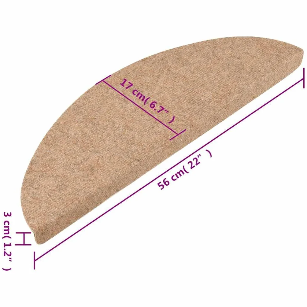 vidaXL Alfombrilla Autoadhesiva de Escalera 10 uds, Alfombra Antideslizantes para Peldaño Lavable y Plegable, Estera para Escaleras, Beige