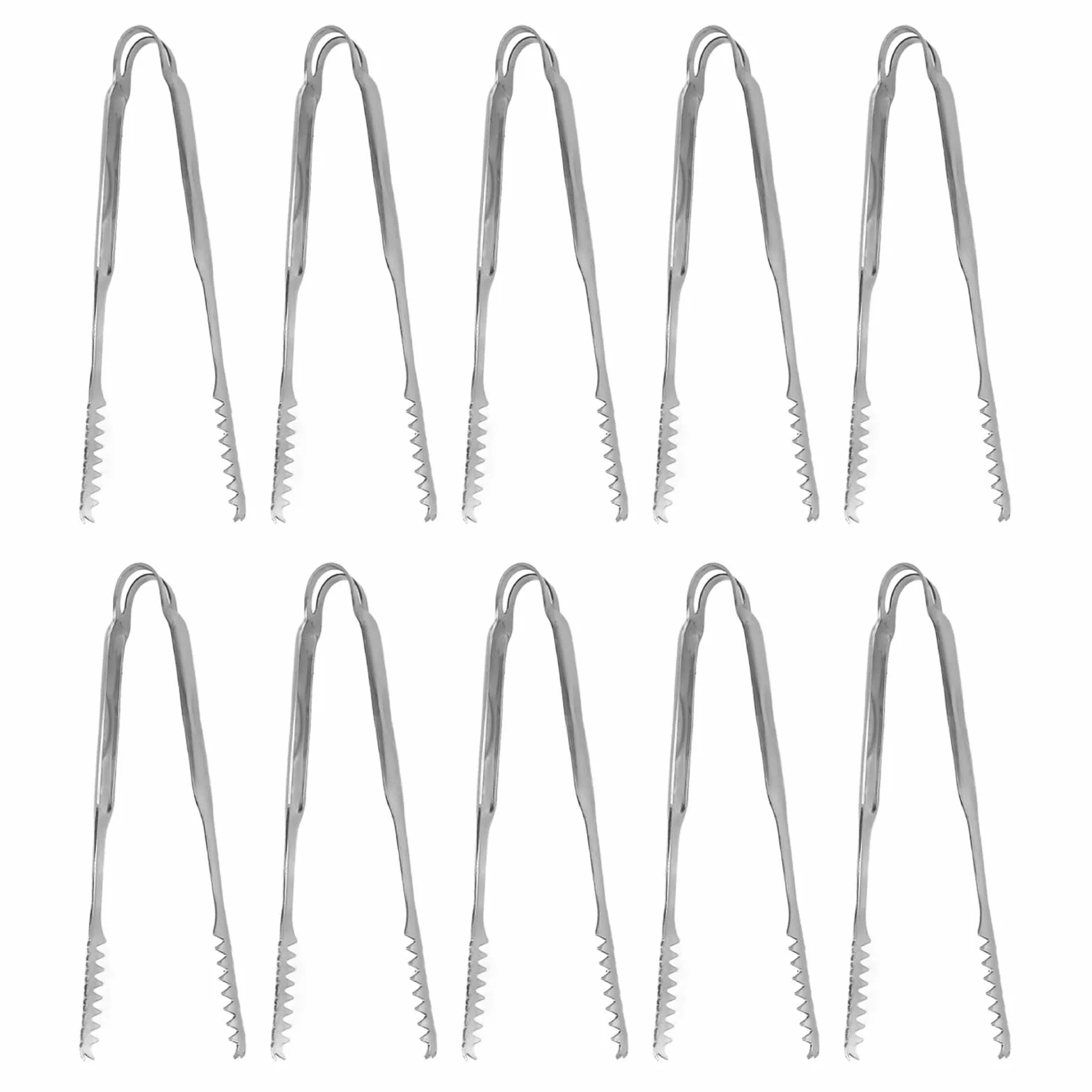 Pinzas para Hielo de Acero Inoxidable 17,6 cm, Pinzas Multiusos para Cocina, Parrilla y Barbacoa, Resistentes al Óxido
