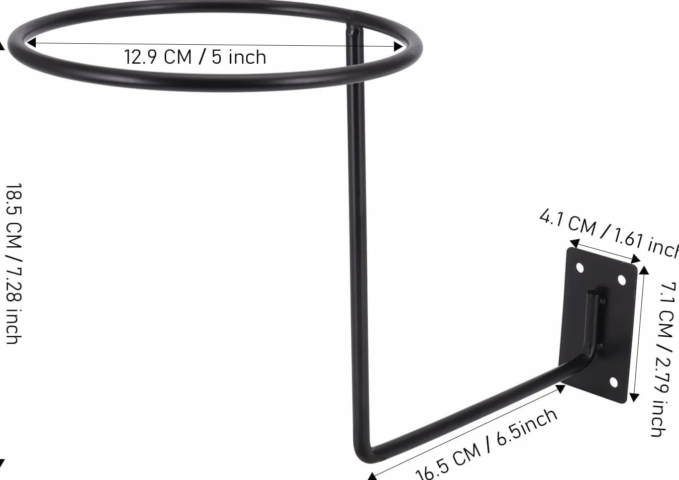 JFG RACING 3 Piezas Soportes Casco Moto,Colgador Casco Moto Pared,Soporte Exhibicion Casco Soporte Sombrero Pared para Casco Moto Bici Béisbol Baloncesto Sombreros-Negro