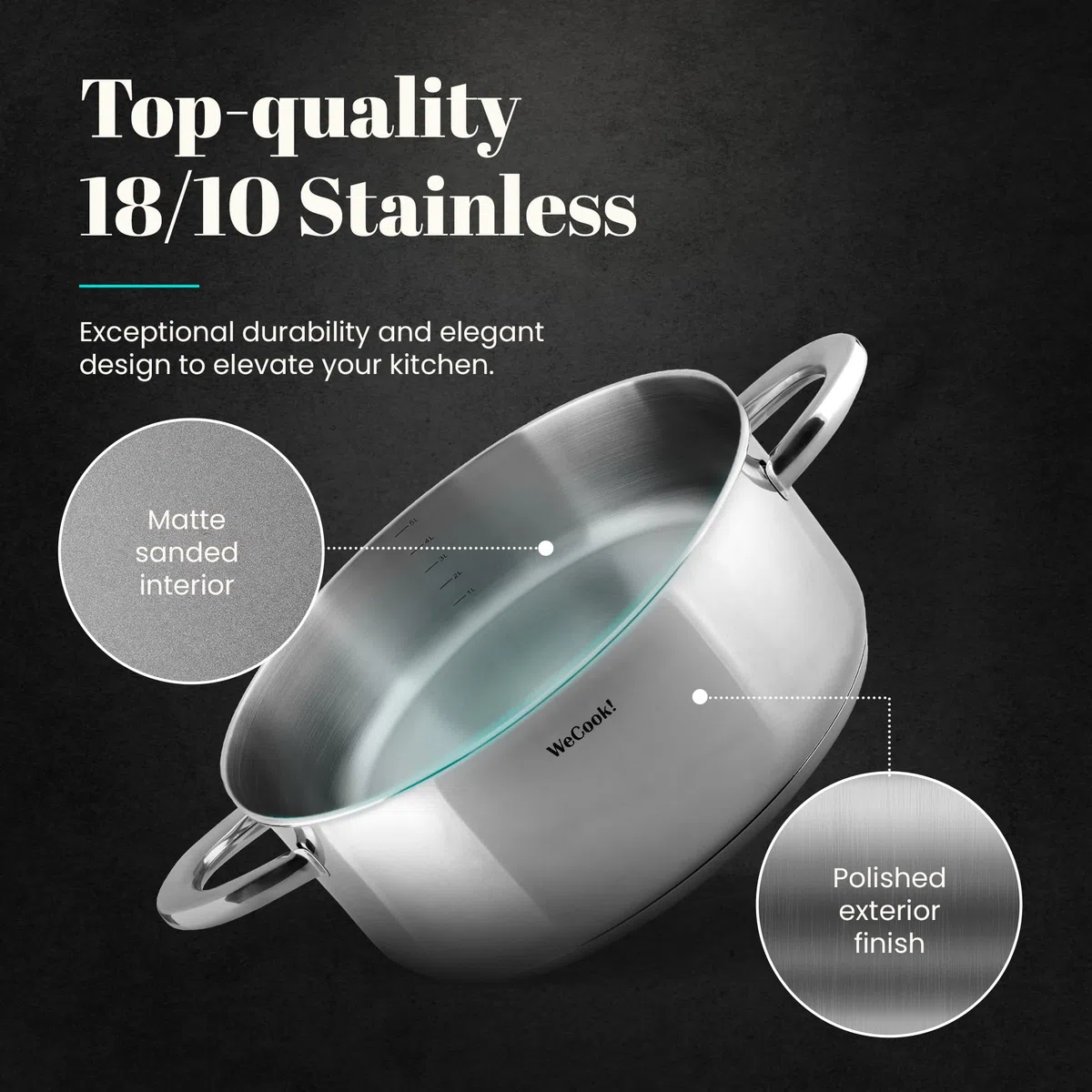 CAZUELA con tapa de acero INOX 16cm, WECOOK! PRO