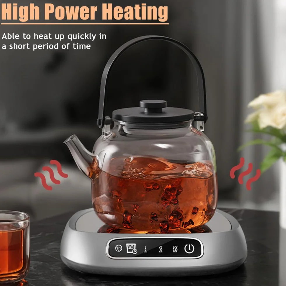 Calentador de Tazas de café, Calentador de Tazas Inteligente, 3 configuraciones de Temperatura, Posavasos calentado con Pantalla Inteligente para café, té, Bebidas, Leche