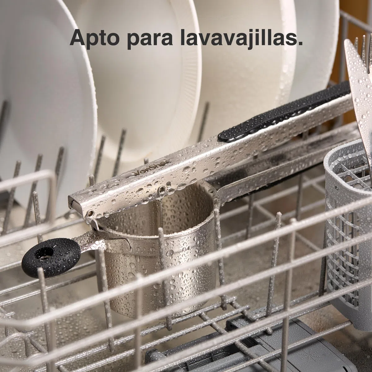VonShef Rallador y Aplastador de Patatas - Machacador de Patatas de Acero Inoxidable con Mango de Silicona, Apto para Lavavajillas Prensa de Patatas