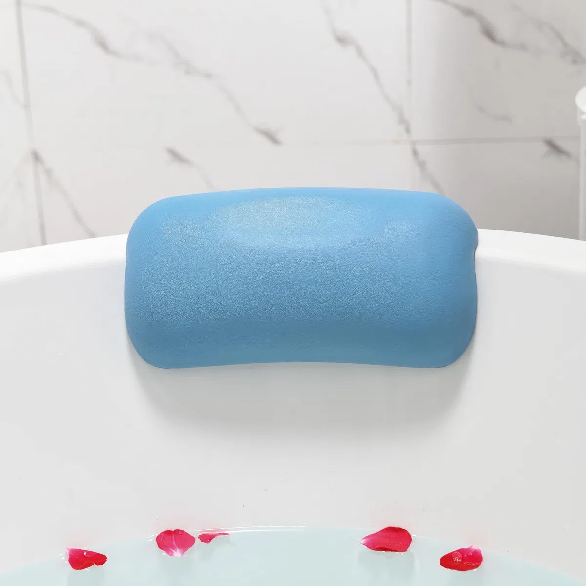 Almohada de Baño Impermeable con Ventosas Antideslizantes - Reposacabezas Ergonómico para Bañera/Hidromasaje, Cojín SPA Hogareño de Material Premium, Máximo Confort y Relax Profundo - Azul