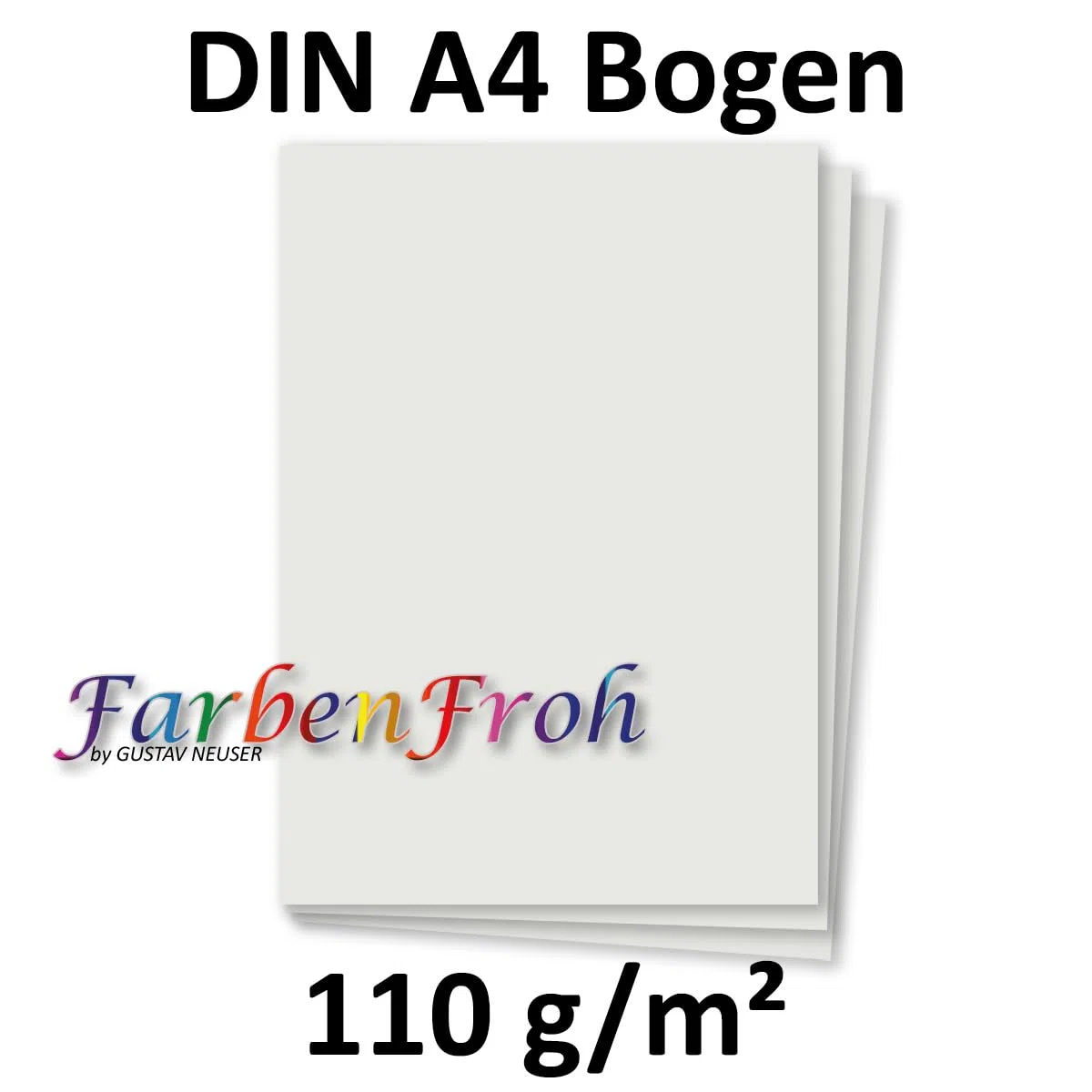 Hojas de papel DIN A4, de colores vivos, color 35-Hellgrau 100 Blatt