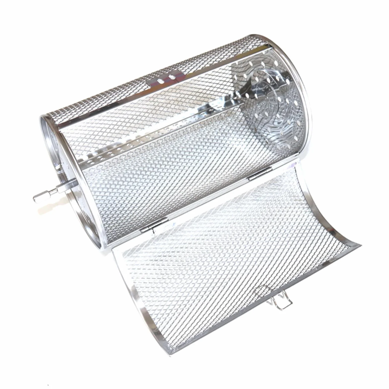 Parrilla giratoria de acero inoxidable para horno de 360 grados, cesta de aire para nueces secas