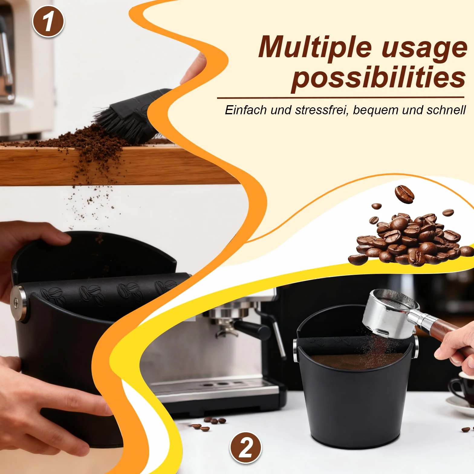 Caja de Golpeteo para Café Knock Box Profesional – Compacta, Antideslizante y Fácil de Limpiar, Accesorio Esencial para Baristas con Portafiltros y Máquinas de Espresso