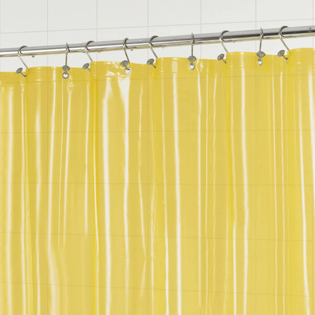 Barossa Design Forro de Cortina de Ducha, Forro de Ducha de PEVA 3 imanes y Ojales de Metal, Cortinas Impermeables Ligeras de tamaño estándar para baño, Amarillo translúcido