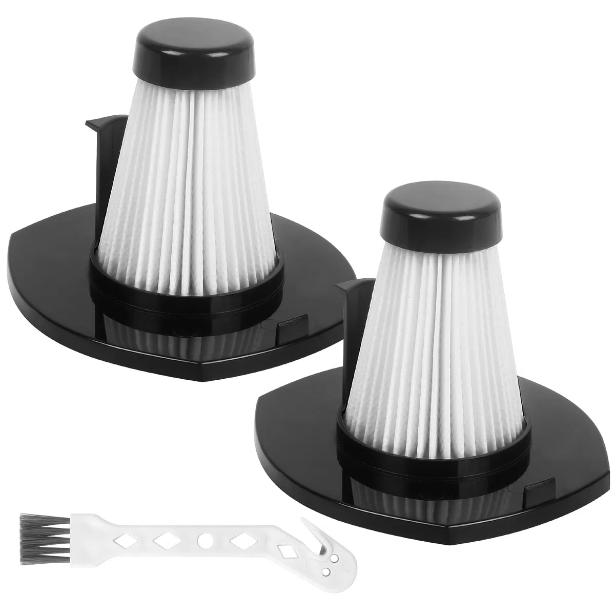 2 Filtros Compatibles para Cecotec Aspiradora Escoba Conga Popstar 1500 Animal Duo Filtros para Cecotec Conga Popstar 1000 Duo y 1 Cepillo de Llimpieza