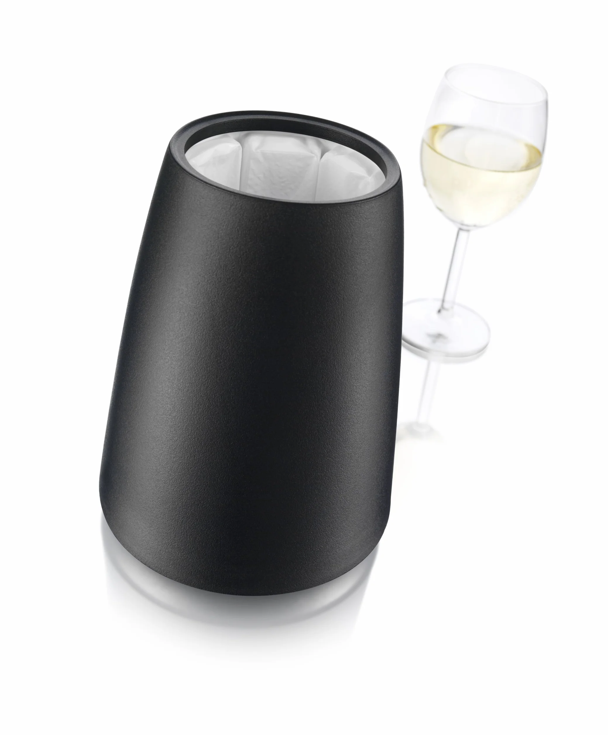 Vacu Vin Enfriador de Vino en Acero Inoxidable - Enfriador de Botellas Reutilizable para Botellas Estándar - Color Negro