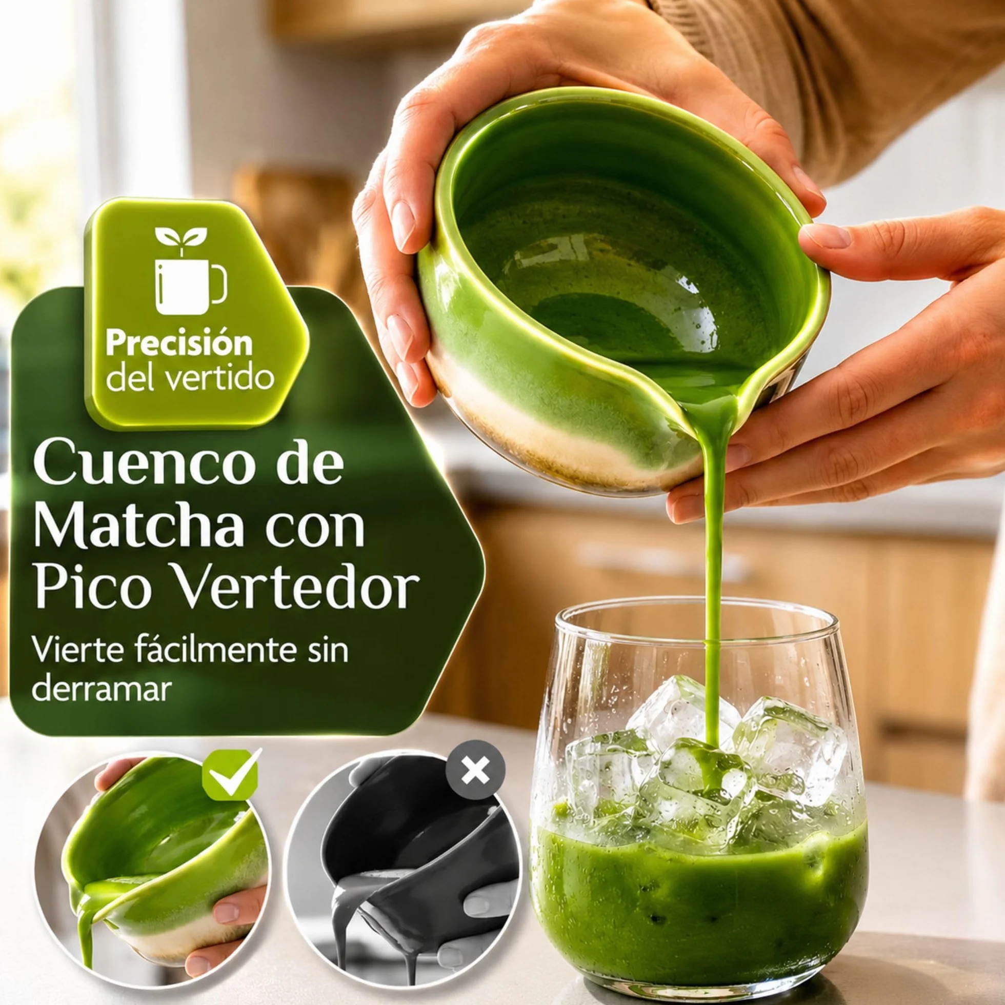 C&C Set Te Matcha Kit, 8 Piezas Premium Ecológicas Duraderas y Resistentes, Incl Ebook con Recetas Exclusivas y Manual, Batidor Matcha Colador Kit Matcha Set, Set Matcha Whisk - Kit Te Matcha Completo