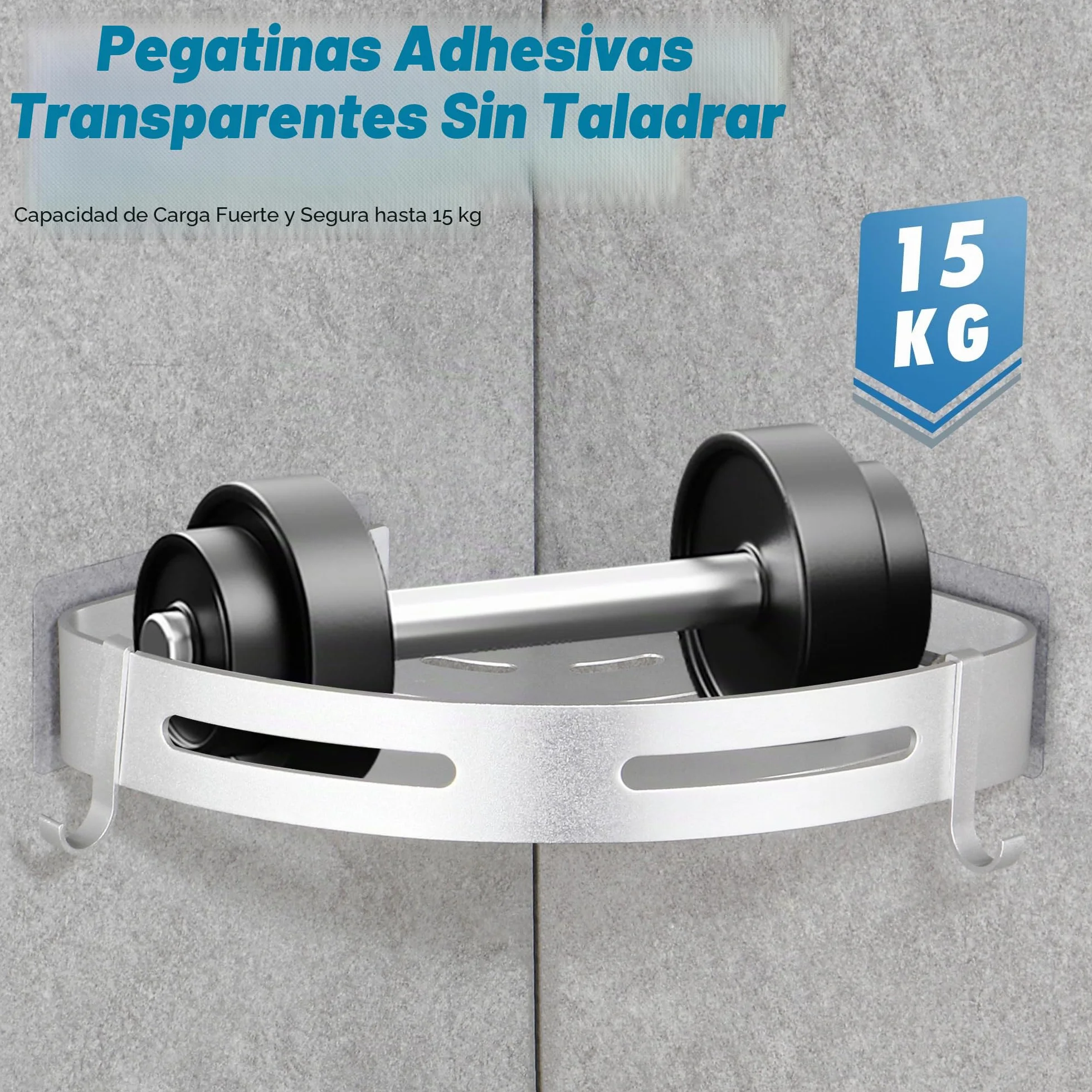 Estanteria Ducha Estante Baño sin Taladro Adhesivo Estantería Esquina Pared Organizador Baño Rinconera Ducha de Aluminio Plata 2 Piezas Cesta Ducha Soporte para Champú y Gel
