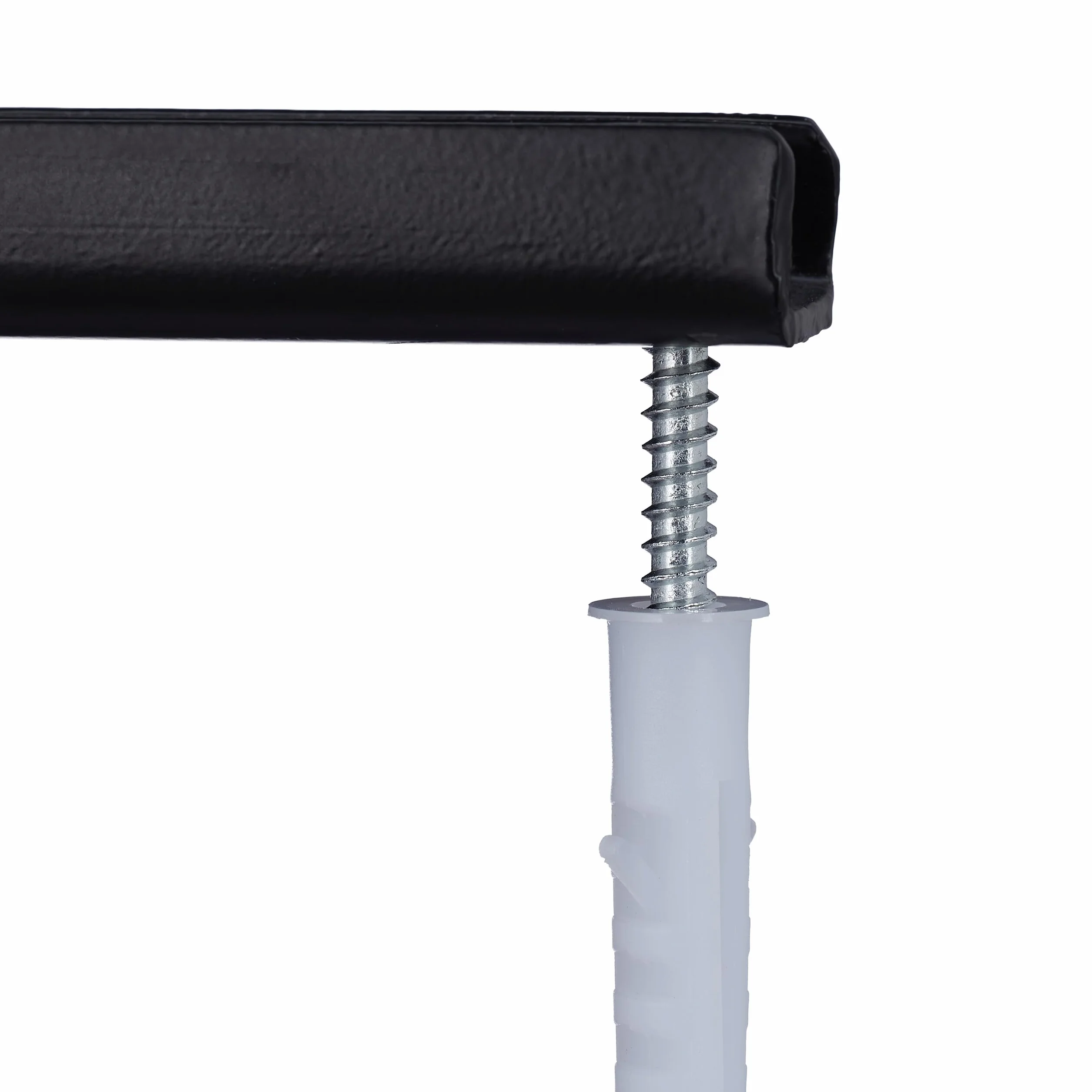 Relaxdays Set de 3 Imanes Cuchillos, 30 cm de Largo, Acero, Barras Magnéticas Herramientas, Atornillar a la Pared, Negro