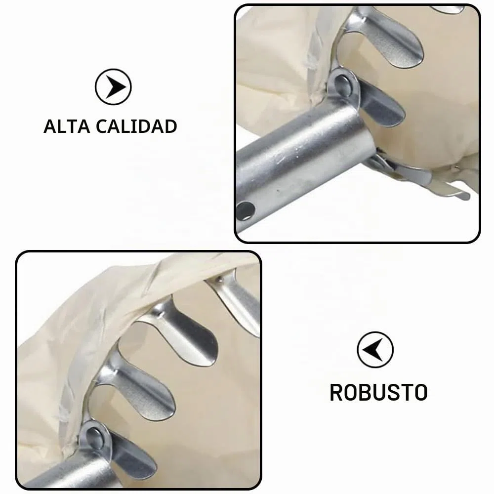 HEYIDAMAI Recogedor de fruta, Recogedor de manzanas, Ayuda para la recolección 4M, Recogedor de frutas Fácil de montar, Recogedor de cerezas con ligera extensión de acero inoxidable, Barra de conexión