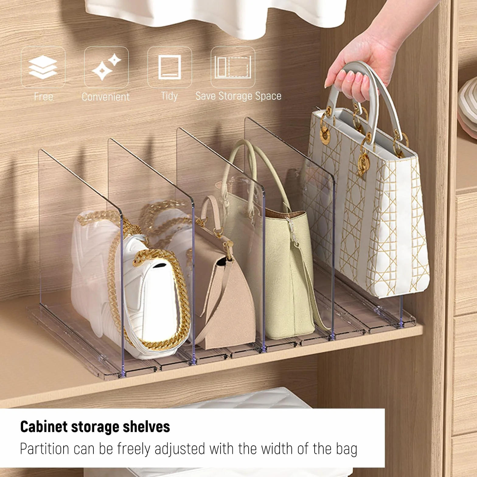 BOFUNX 5pcs Divisores de Estantería con Estantes Básicos Separadores de Balda Organizador de Armario Cocina Oficina Dormitorio para Almacenamiento y Organización de Bolsos Toallas Libros