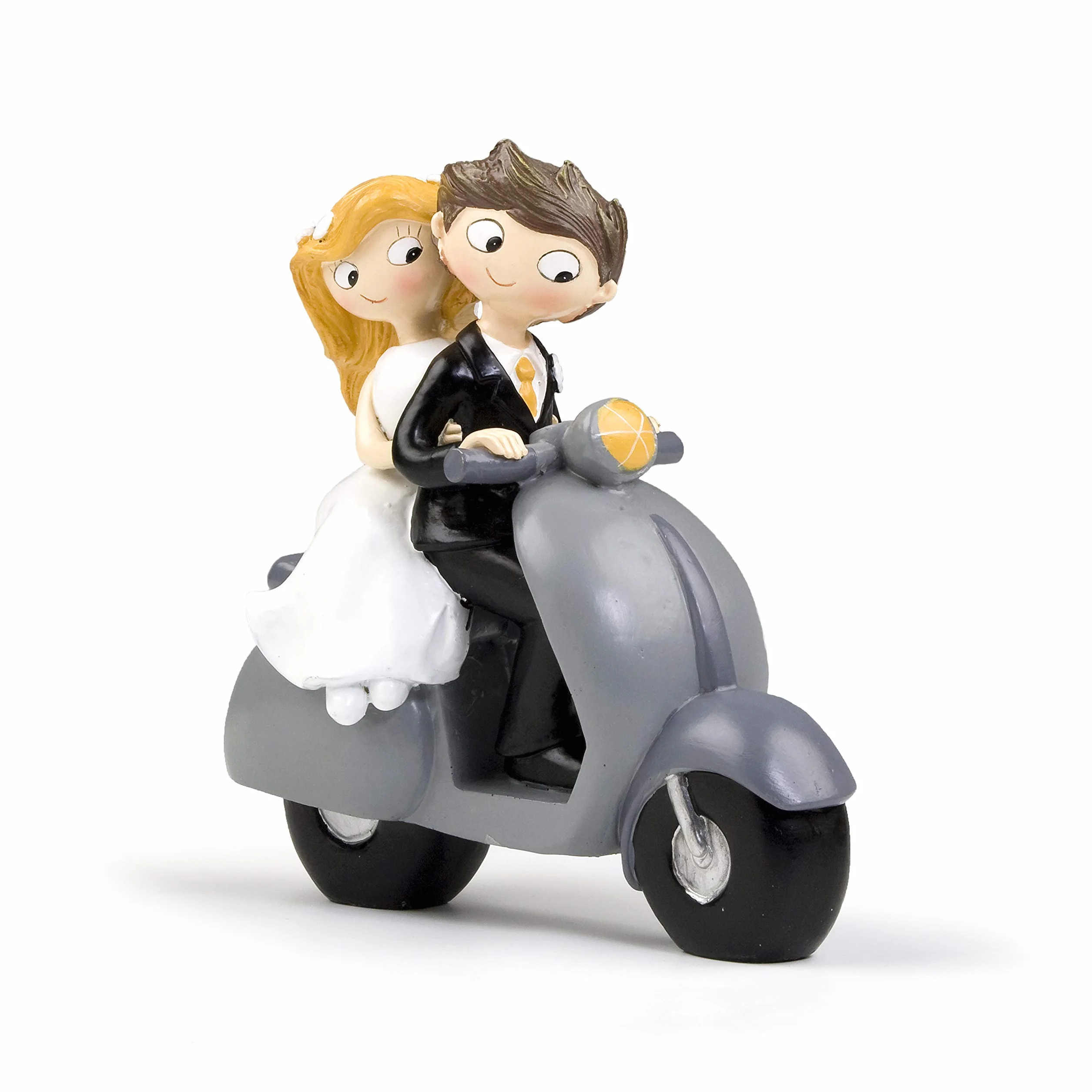 Mopec Y534 - Figura de Pastel Pareja de Novios Pop & Fun en Moto, 17 cm