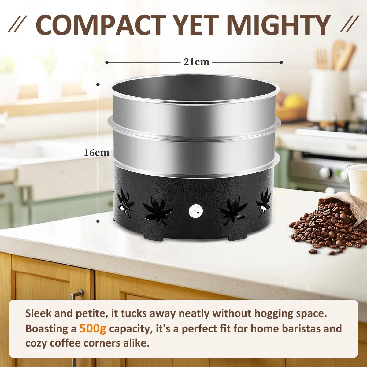 YUCHENGTECH 500g Enfriador de Granos de Café con 2 Tamices para Enfriar Rápidamente los Granos de Café y Retirar la Cáscara de los Granos 220V