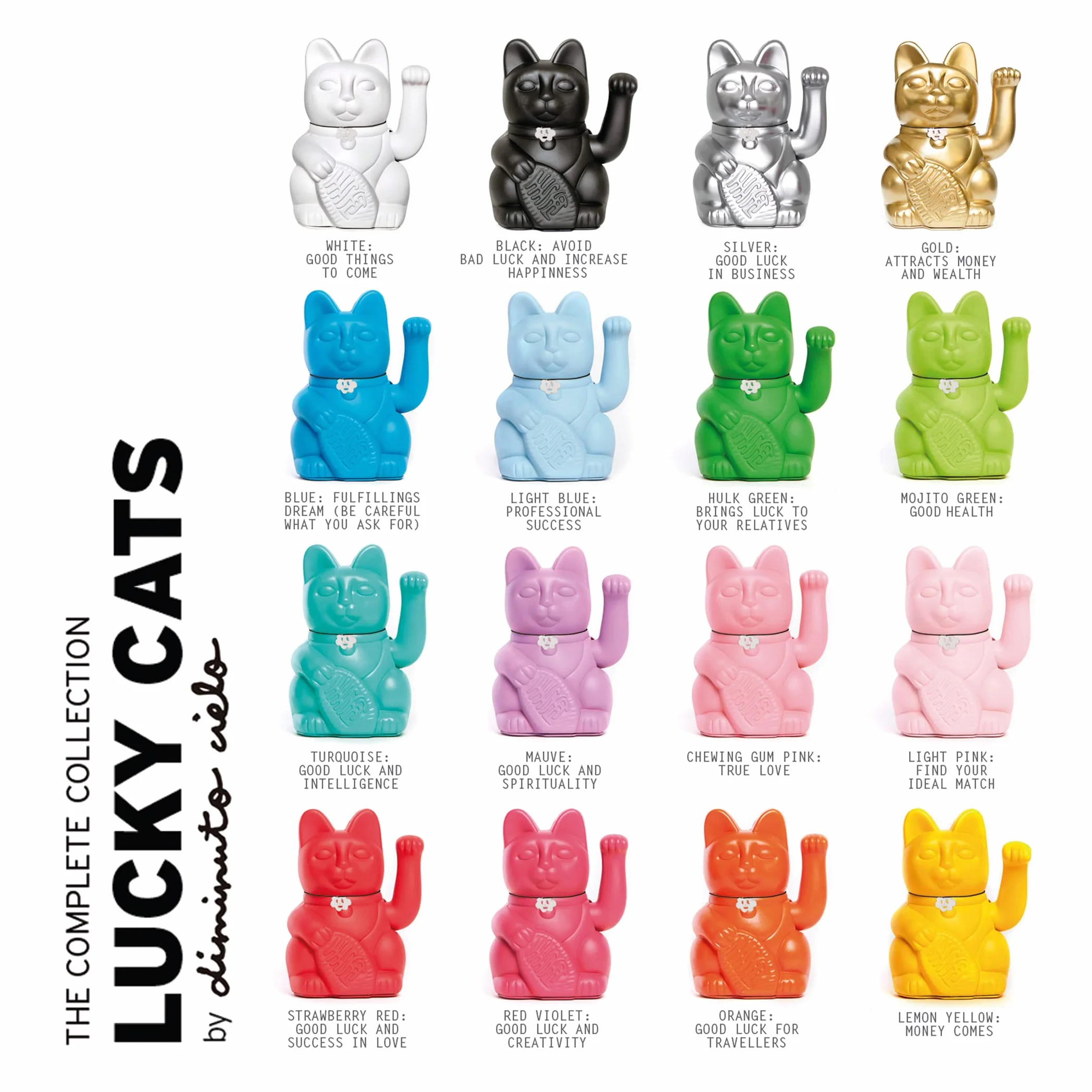 Maneki Neko Lucky Cat Blanco M 10x6x15cm Figura Decorativa Japonesa Original