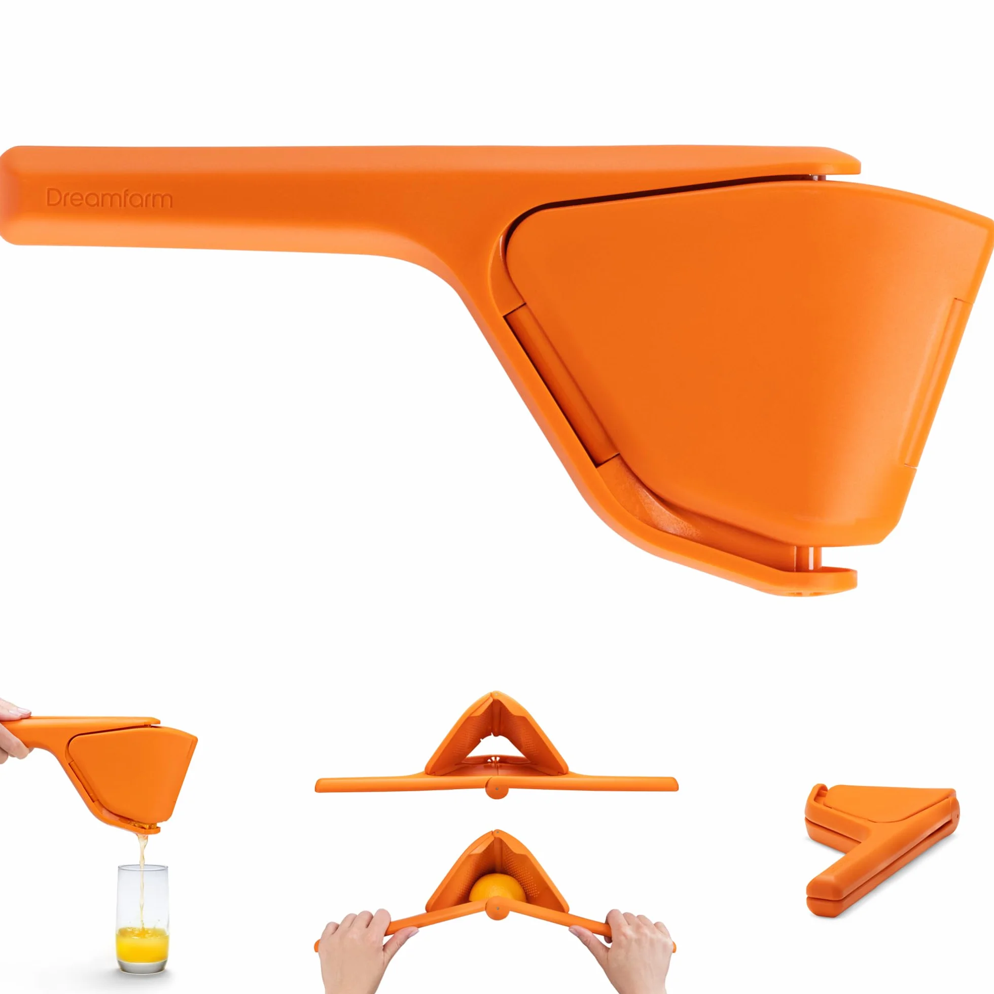 Dreamfarm Fluicer Exprimidor de Limón Manual Plegable 10 Pulgadas con Palanca Lateral