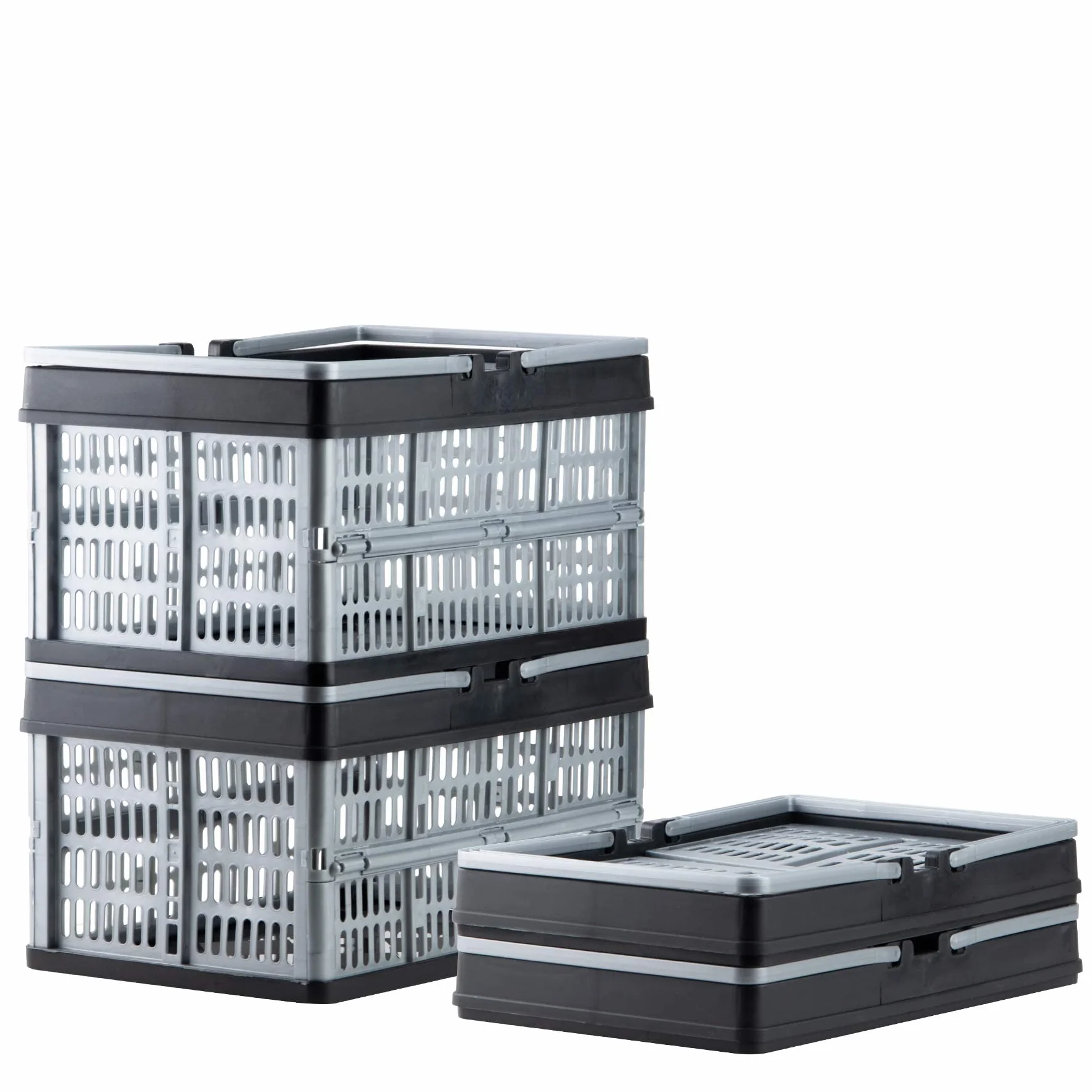 Grizzly 2 x Cajas Plegables con asas - 16 L - Cestas de almacenamiento - apilables