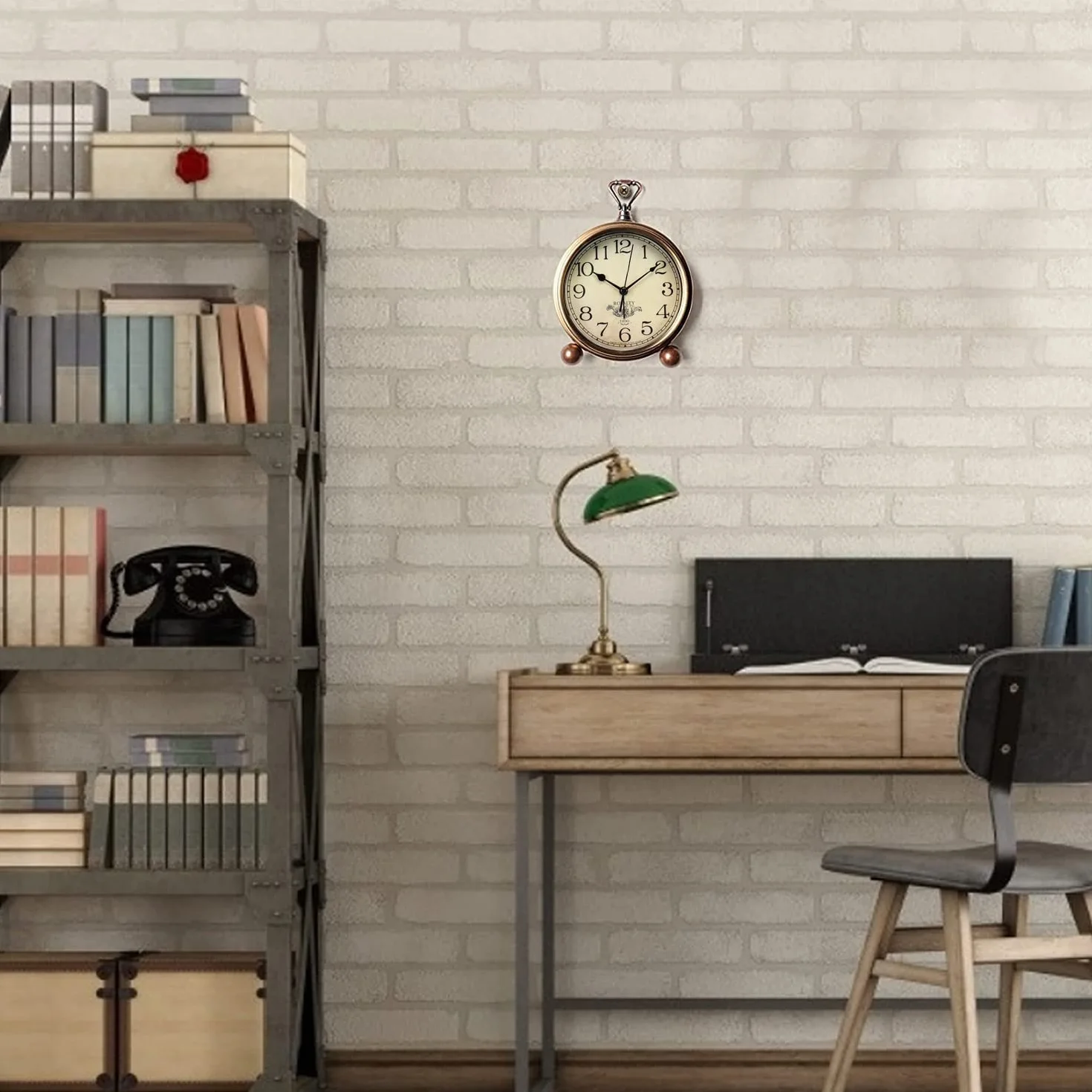 Attoe - Reloj de mesa (5.2 pulgadas, clásico, retro, estilo europeo, vintage, silencioso, para escritorio, despertador, no tic-tac, mecanismo de cuarzo, funciona con pilas, fácil de leer), Araber