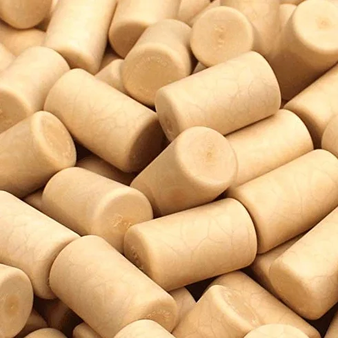Tapones sintéticos blancoamarillentos para vino, 100 unidades, listos para usar