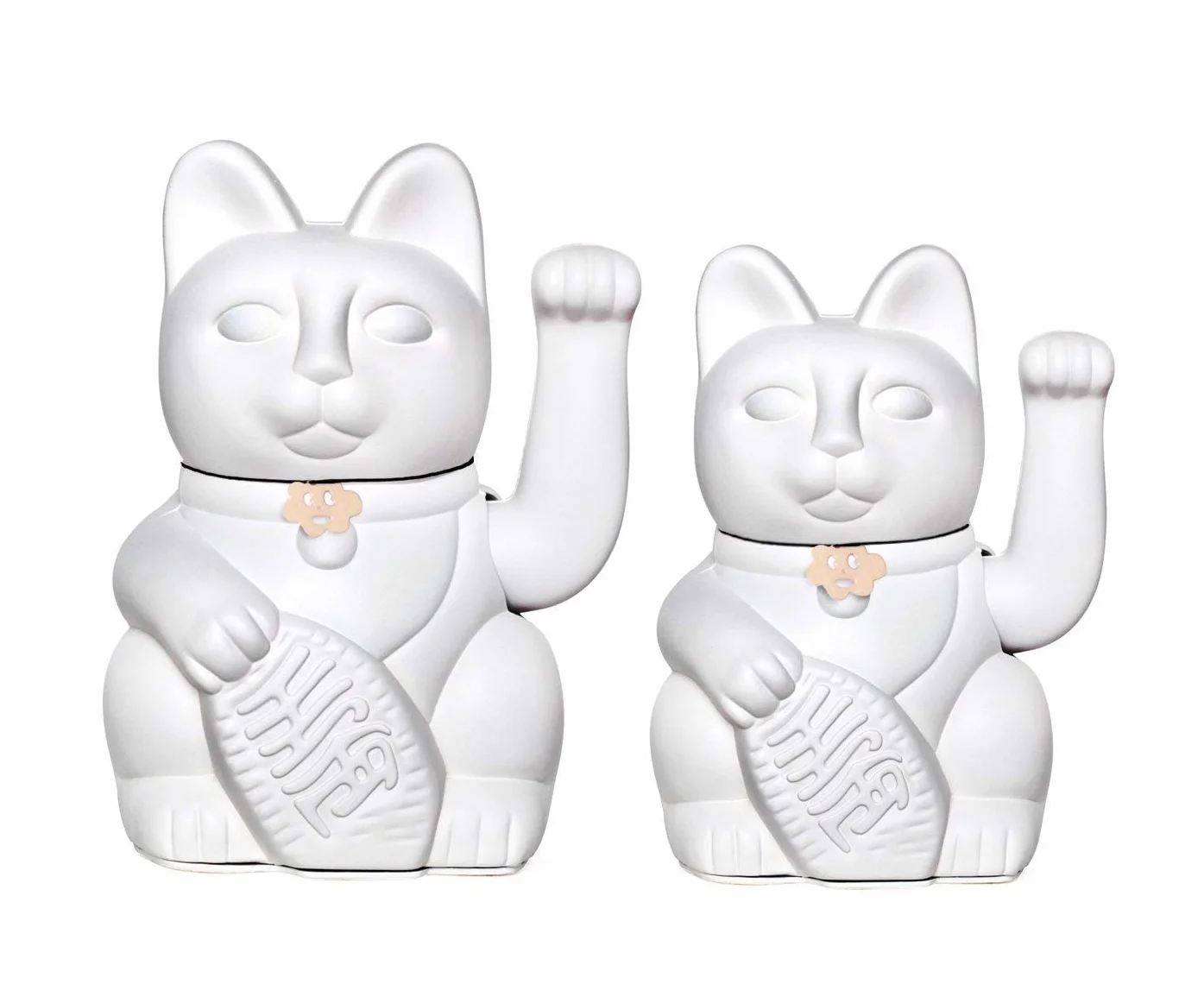 Maneki Neko Lucky Cat Blanco M 10x6x15cm Figura Decorativa Japonesa Original