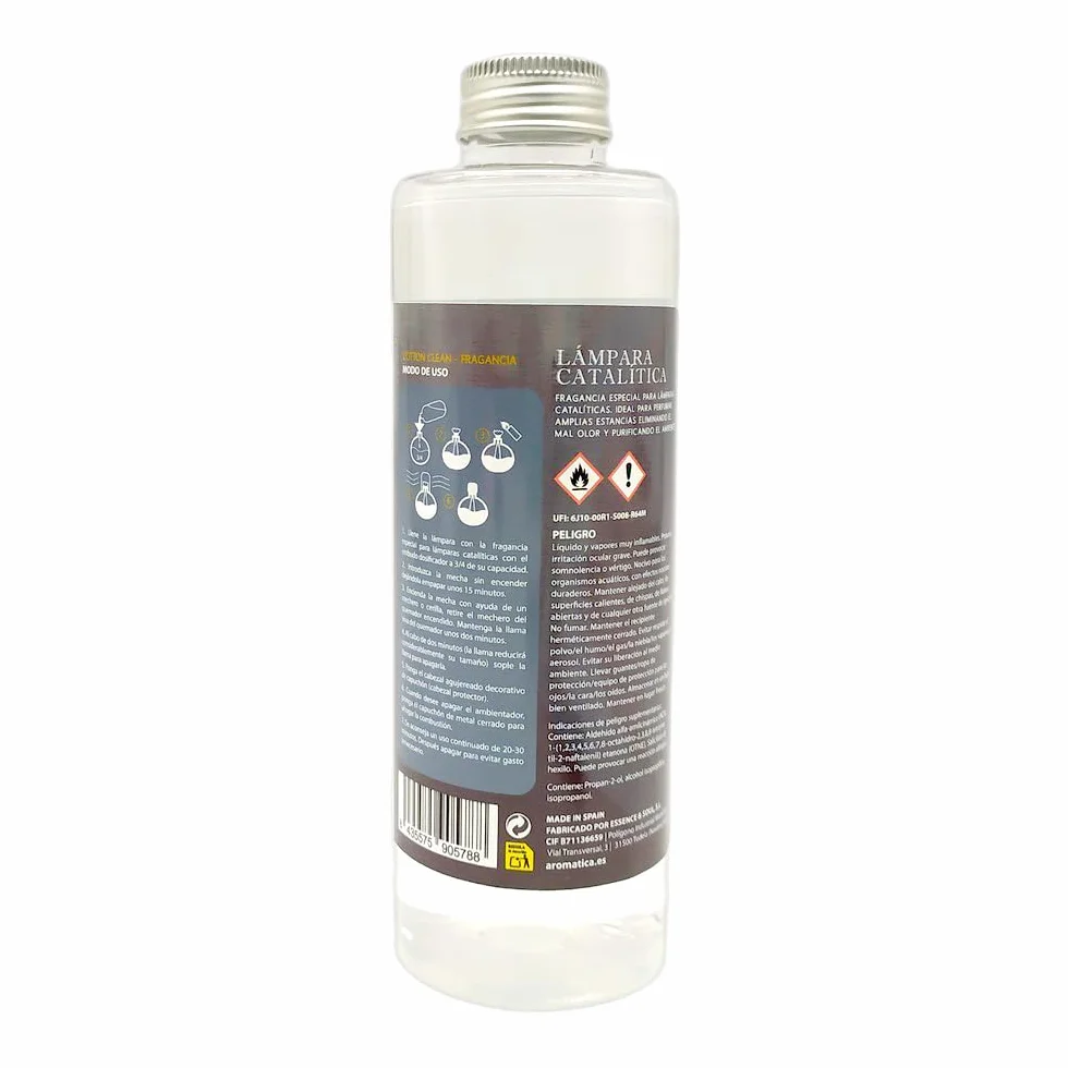 Fragancia para Lámpara Catalítica Aroma Cotton Clean (200ml)- Elimina Malos olores e impurezas, perfuma y Limpia. Compatible con Todas Las lámparas catalíticas.
