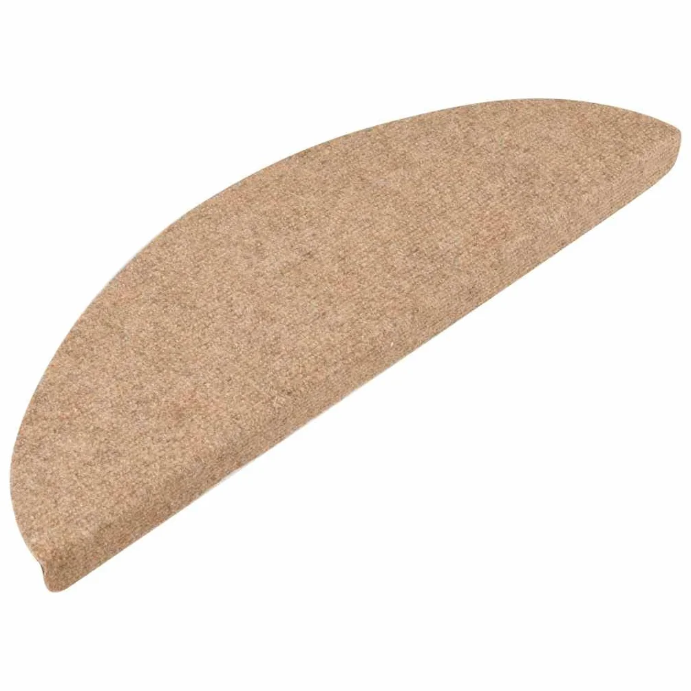 vidaXL Alfombrilla Autoadhesiva de Escalera 10 uds, Alfombra Antideslizantes para Peldaño Lavable y Plegable, Estera para Escaleras, Beige