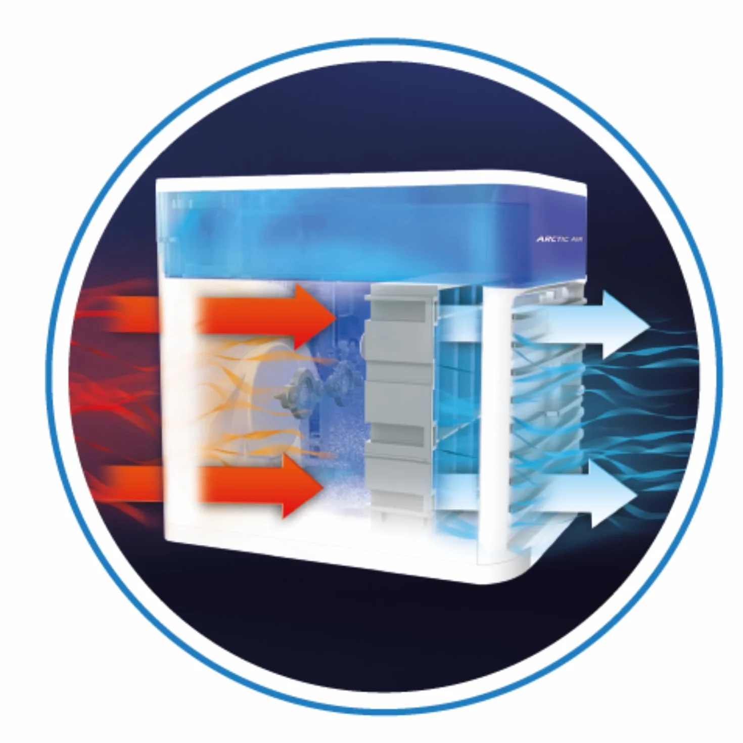 ARCTIC AIR PURE CHILL 2.0 - Aire acondicionado portátil - Refresca y humedece el aire de la habitación - Silencioso y Ligero - Ideal dormitorio, oficina, salón... - Refrigeración hidráulica - 7