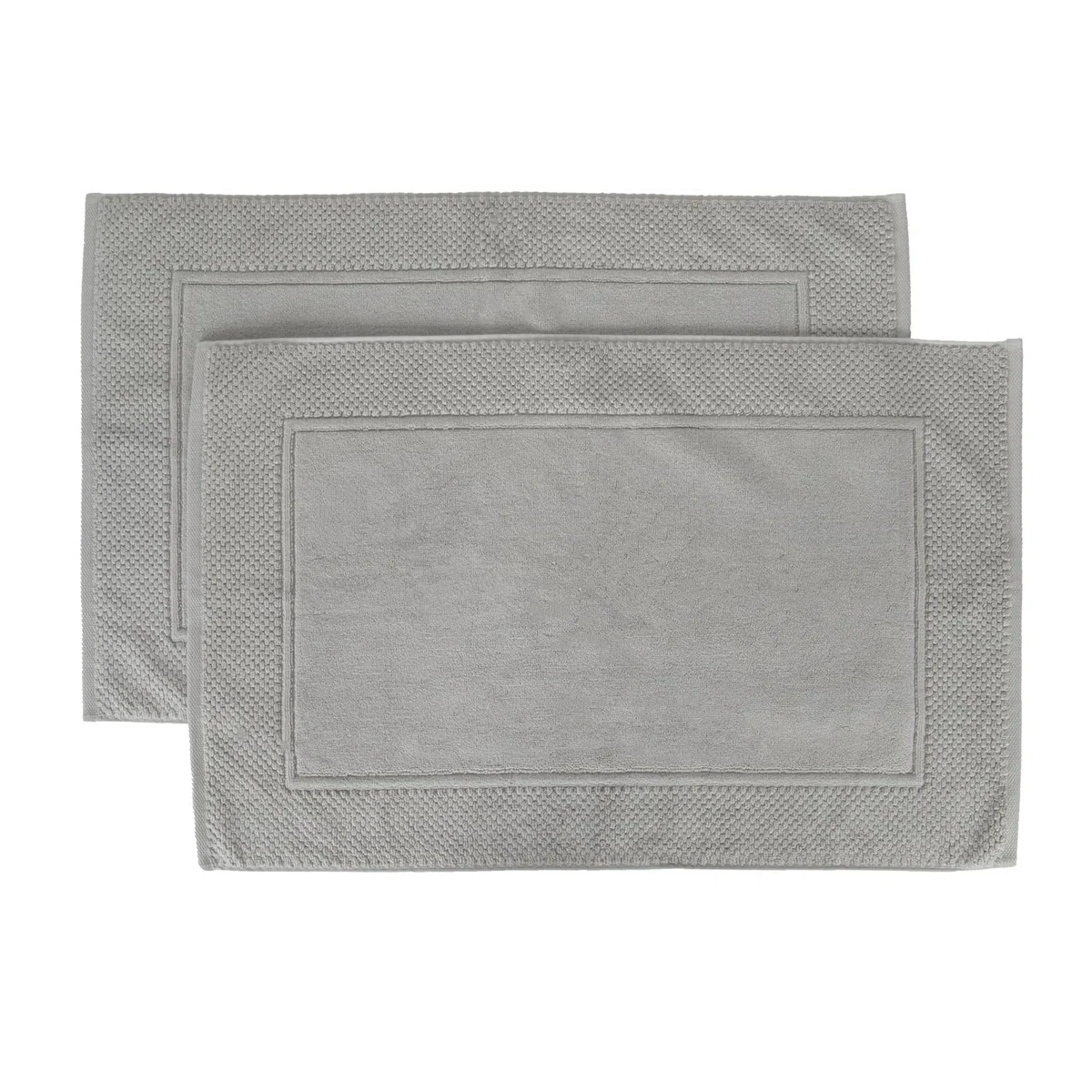 Ruggeri - Juego de 2 Alfombras de Baño 50x80 cm - 100% Algodón Extra Suave - Colección Let's Color! (Gris)