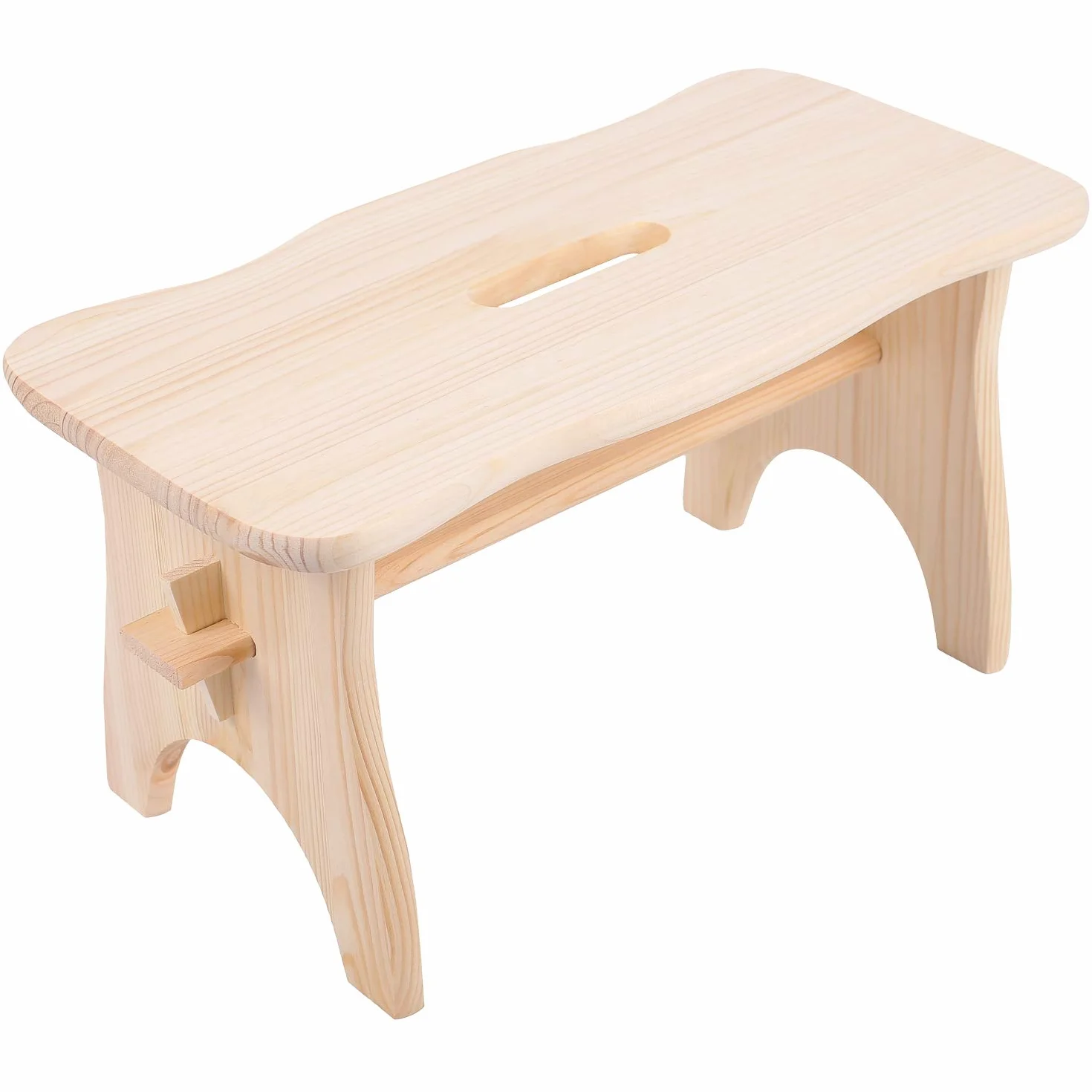 Taburete Madera Bajo Banco 39x18x21 cm Pequeña Silla Reposapiés Banqueta Asiento Escalera Cocina Baño