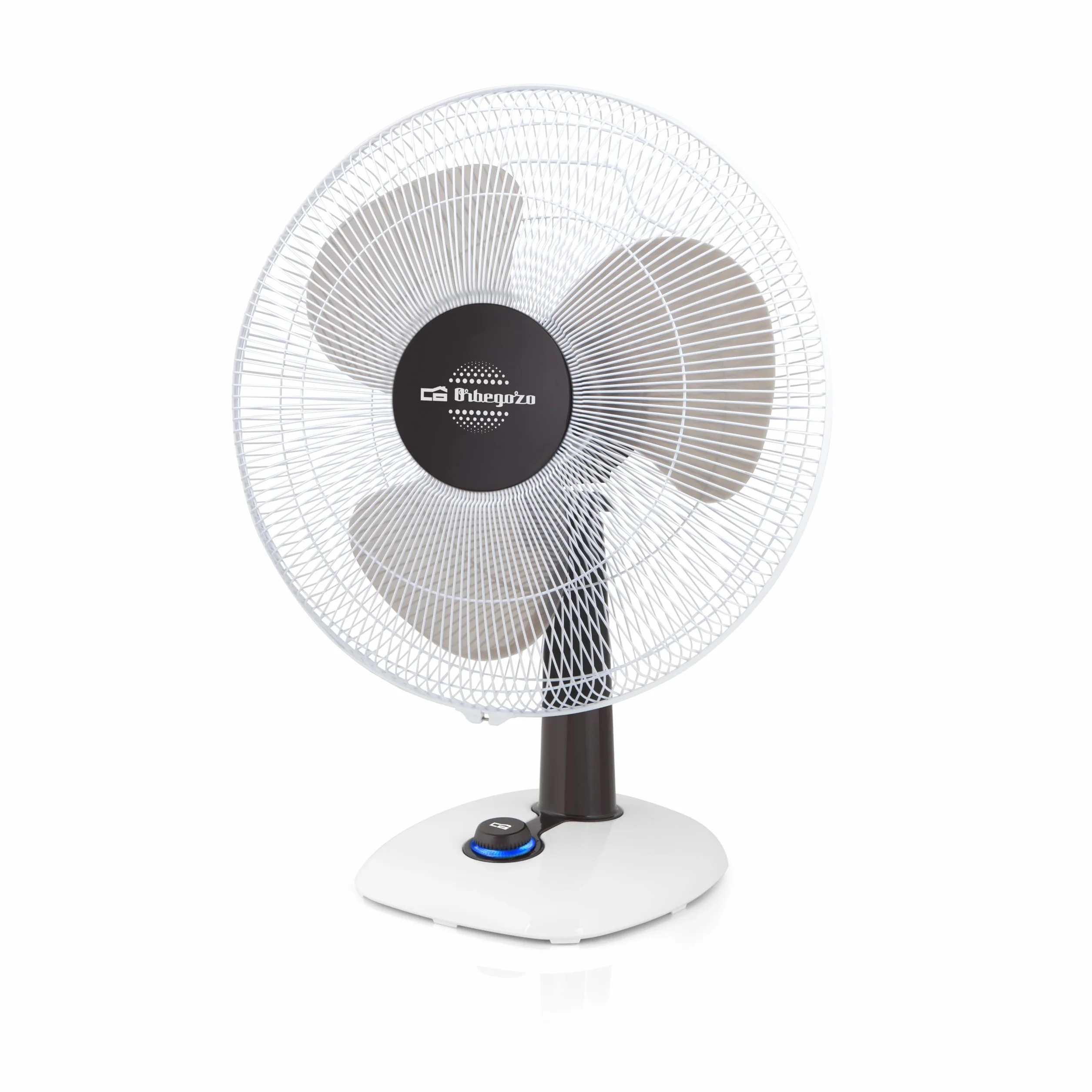 Orbegozo TF 0133, Ventilador de sobremesa, oscilante, 3 velocidades, diámetro hélice 30 cm, asa, 40 W, asa de transporte y rejilla de seguridad, piloto luminoso LED, color blanco
