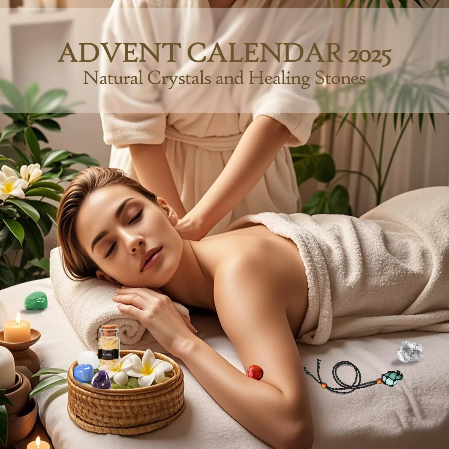 Purpledi Calendario Adviento 2025 Piedras Preciosas Cristales 24 Días