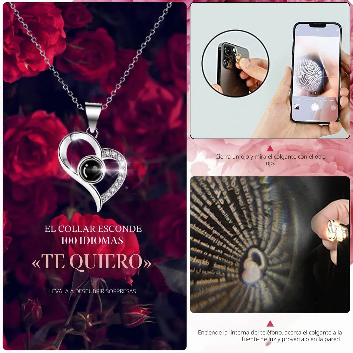 GOICC Rosa Eterna Natural Preservada Día de la Madre Regalos Originales con Collar para Mujer Mamá Abuela Flor Eterna para Mujer Novia Pareja para San Valentin Navidad Cumpleaños Aniversario